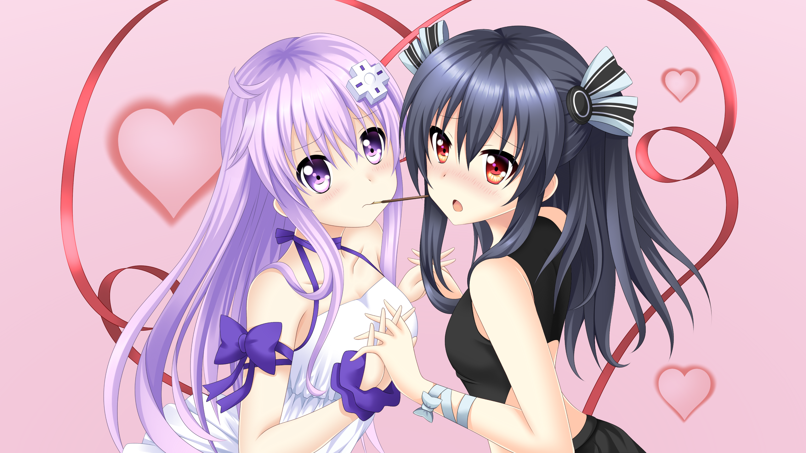 Nepgear and Uni from Hyperdimension Neptunia HD Wallpaper