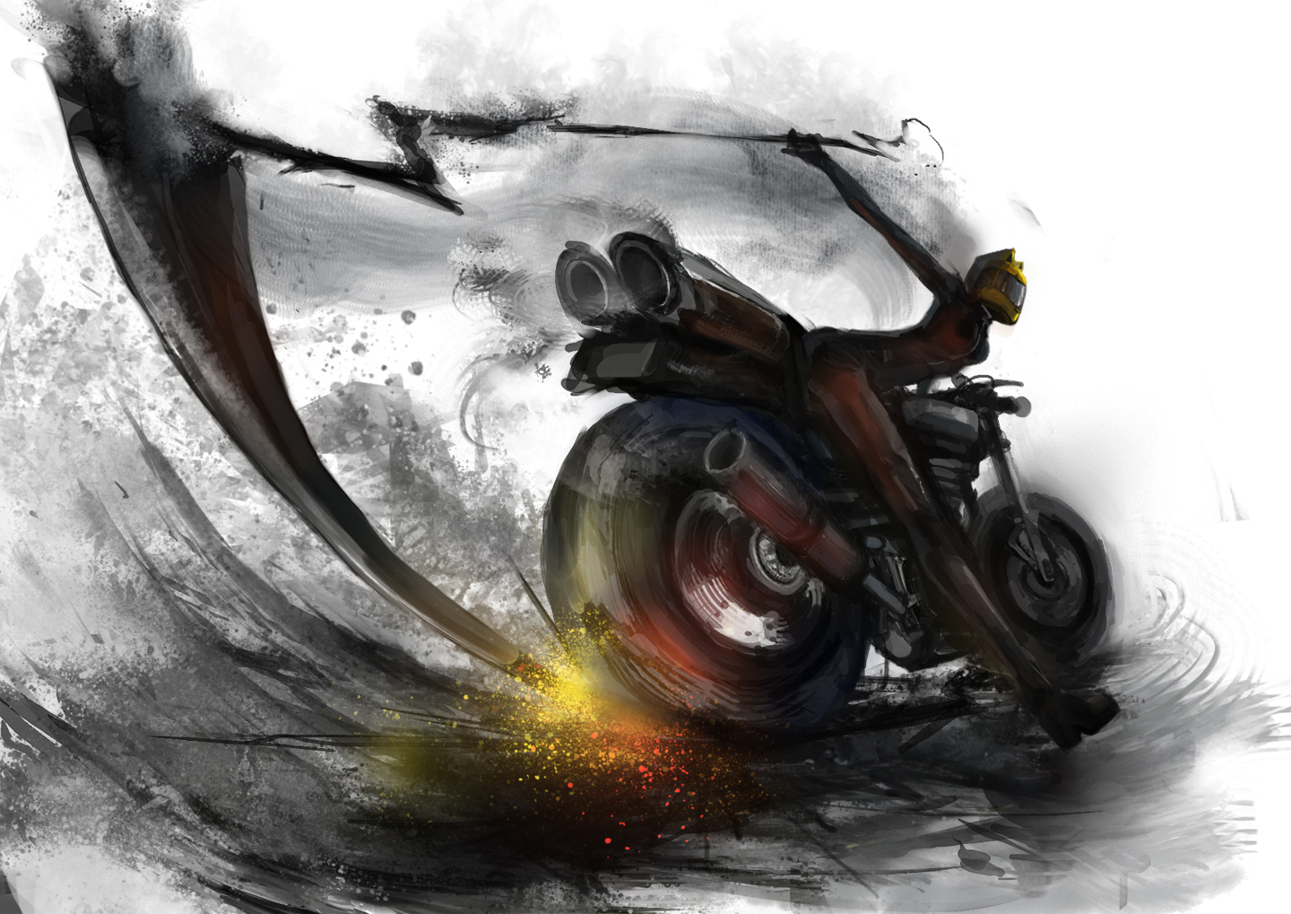 Celty Sturluson from Durarara!! on a motorcycle HD Wallpaper