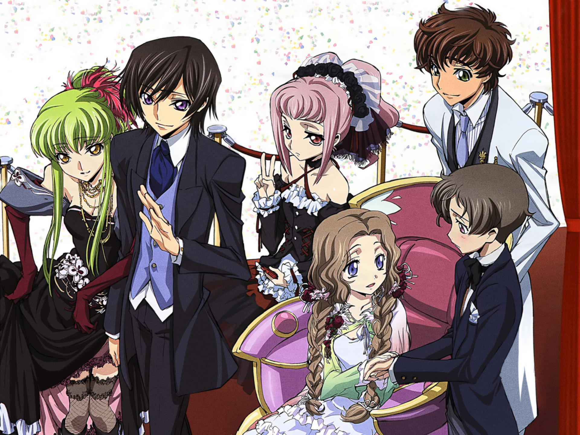 Code Geass characters in formal attire HD Wallpaper