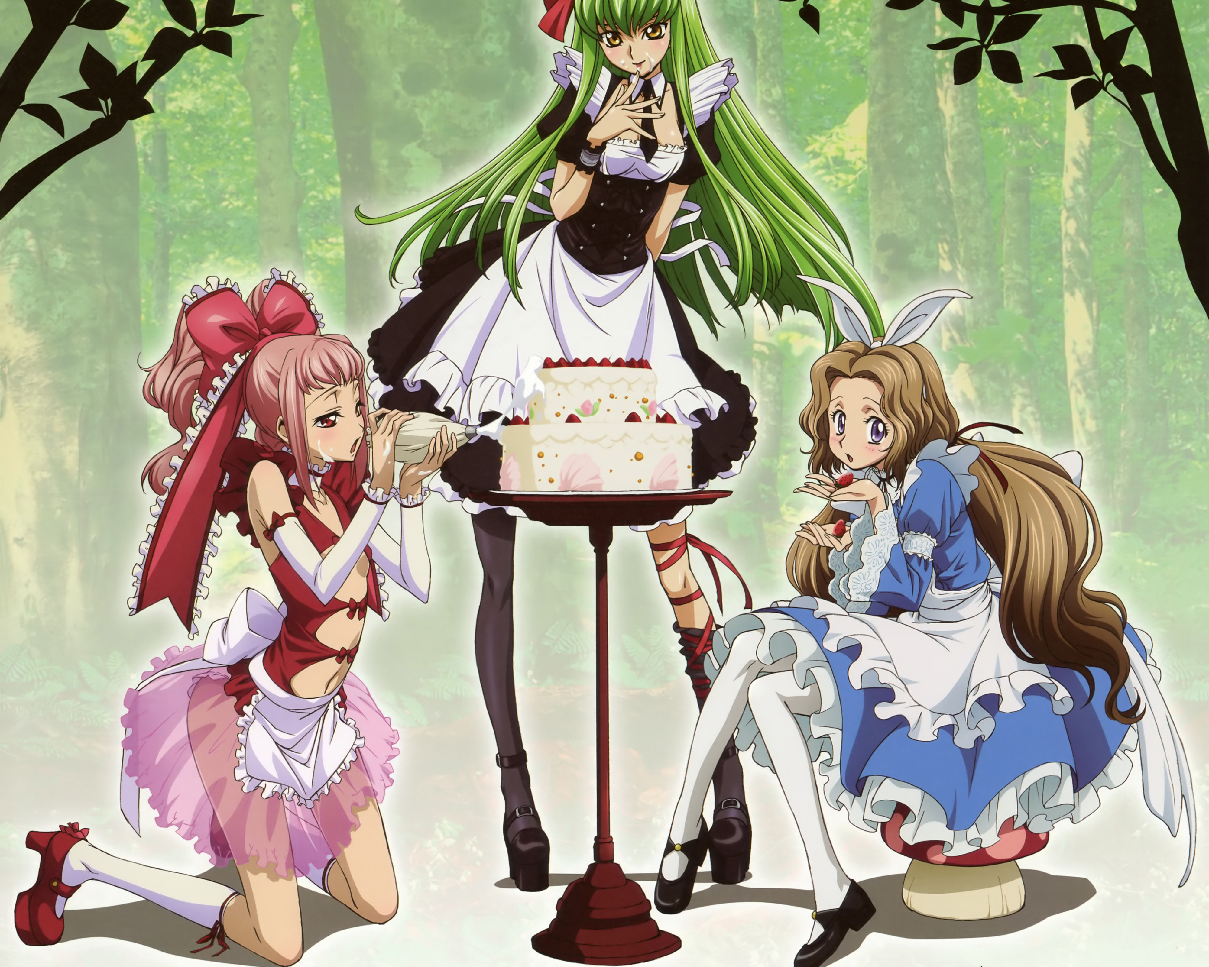 C.C., Anya Alstreim, and Lelouch Lamperouge from Code Geass HD Wallpaper