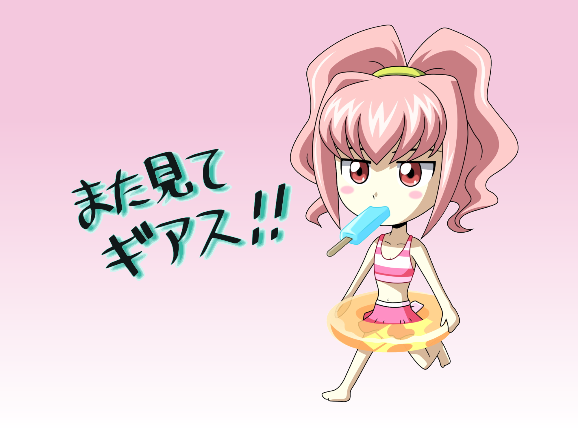 Anya Alstreim eating popsicle with float HD Wallpaper