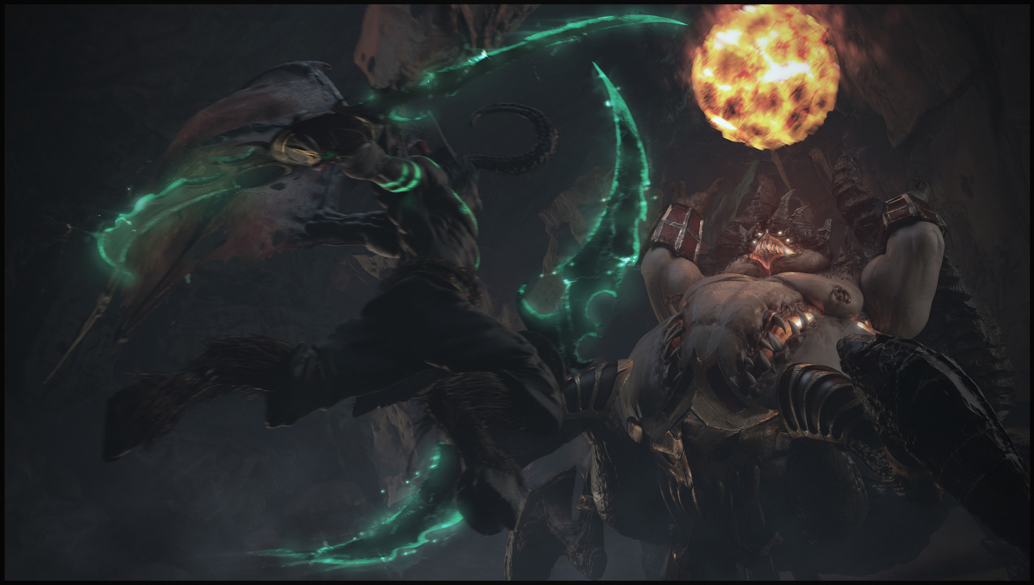 Illidan Stormrage fighting a large demon HD Wallpaper