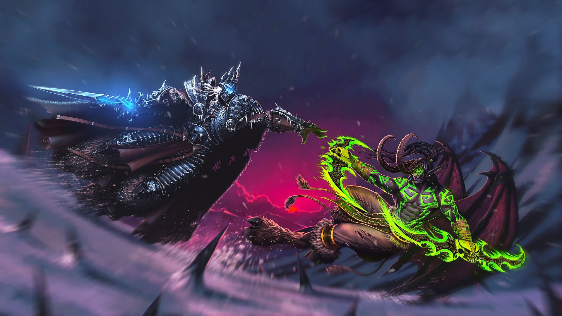 Arthas Menethil and Illidan Stormrage from Warcraft HD Wallpaper