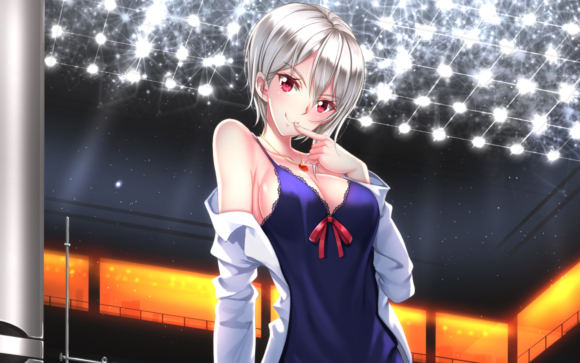 Alice Nakiri in a blue dress HD Wallpaper