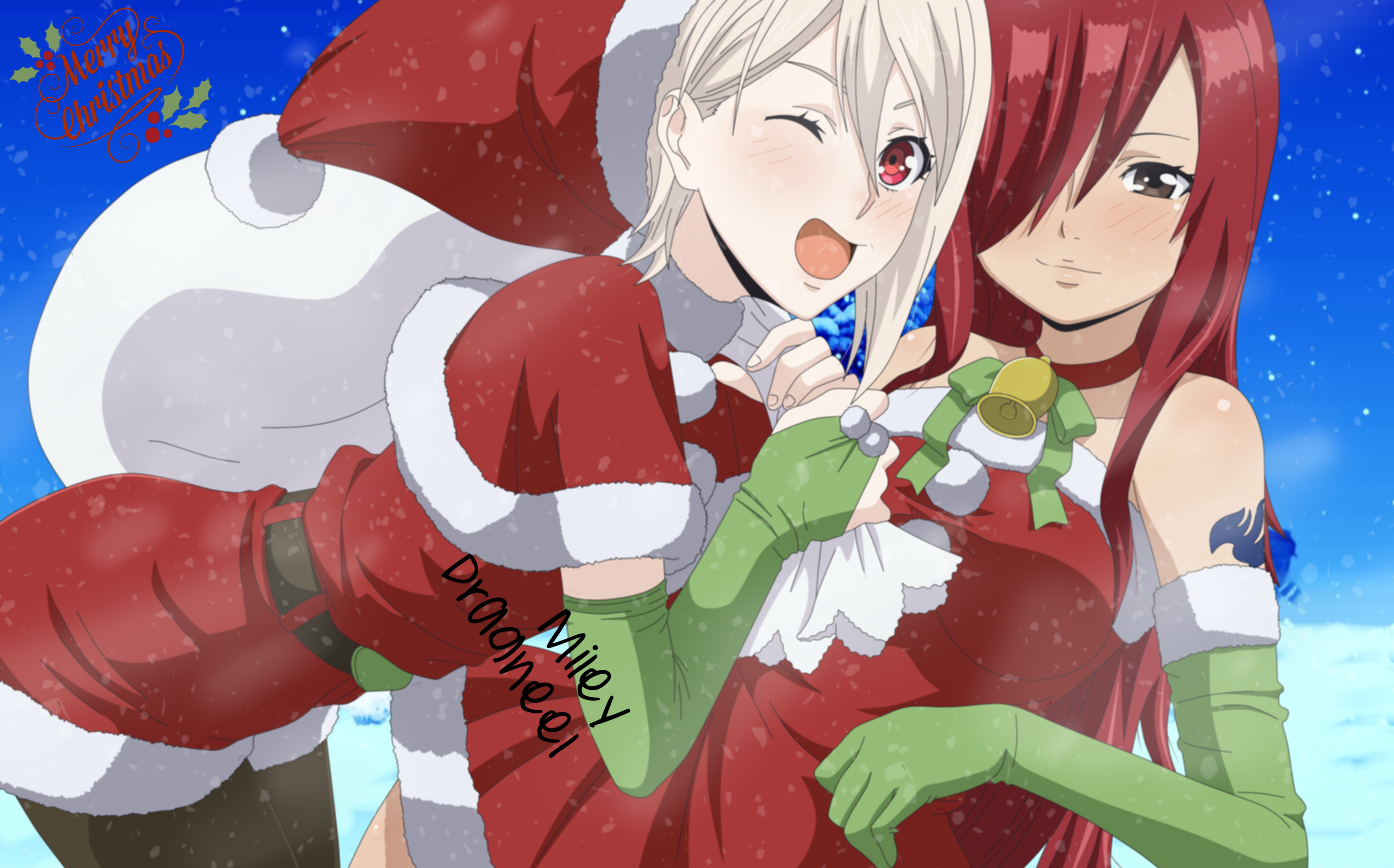 Erza Scarlet and Alice Nakiri from Fairy Tail HD Wallpaper