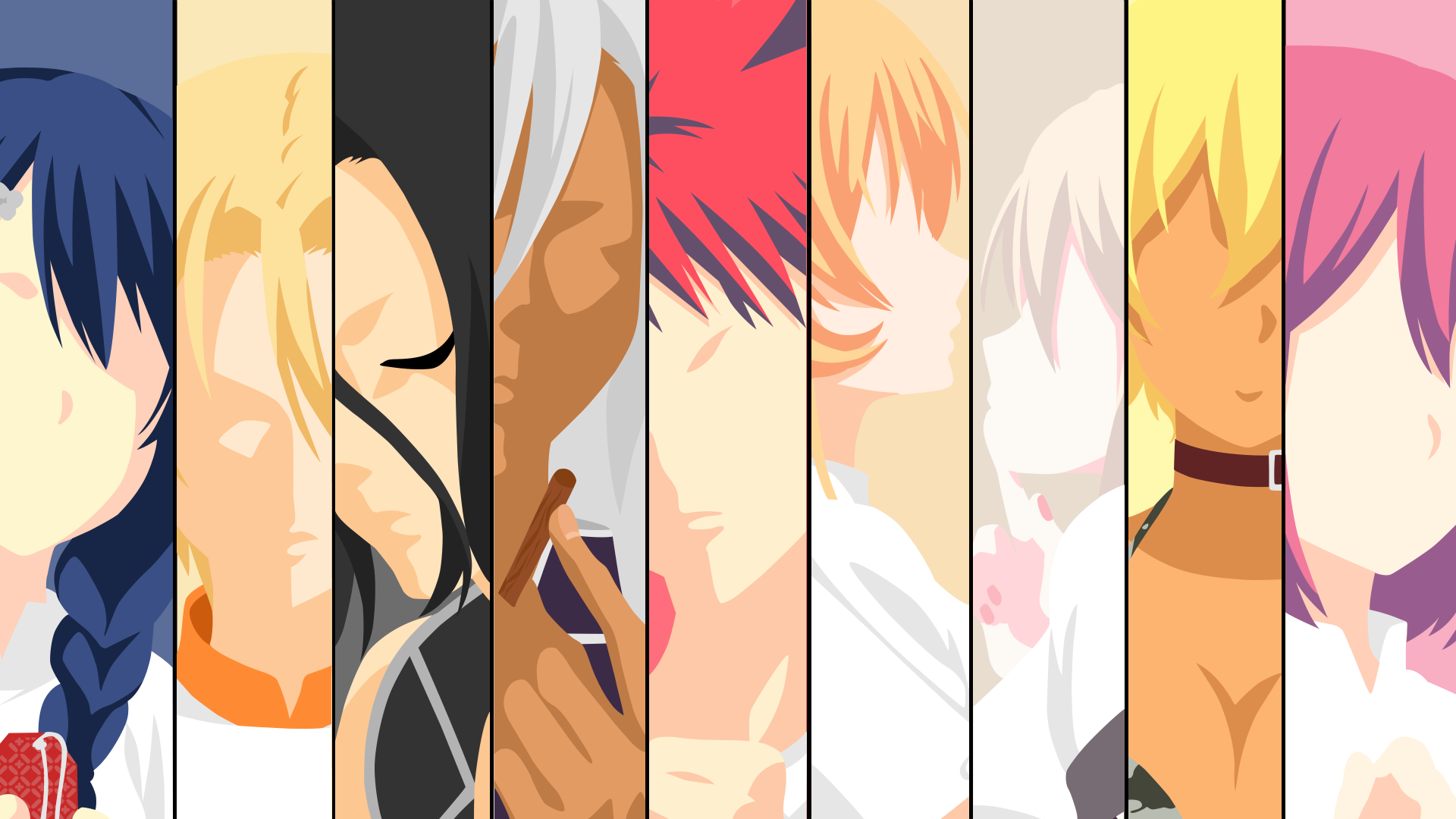 Food Wars! Shokugeki no Soma characters HD Wallpaper