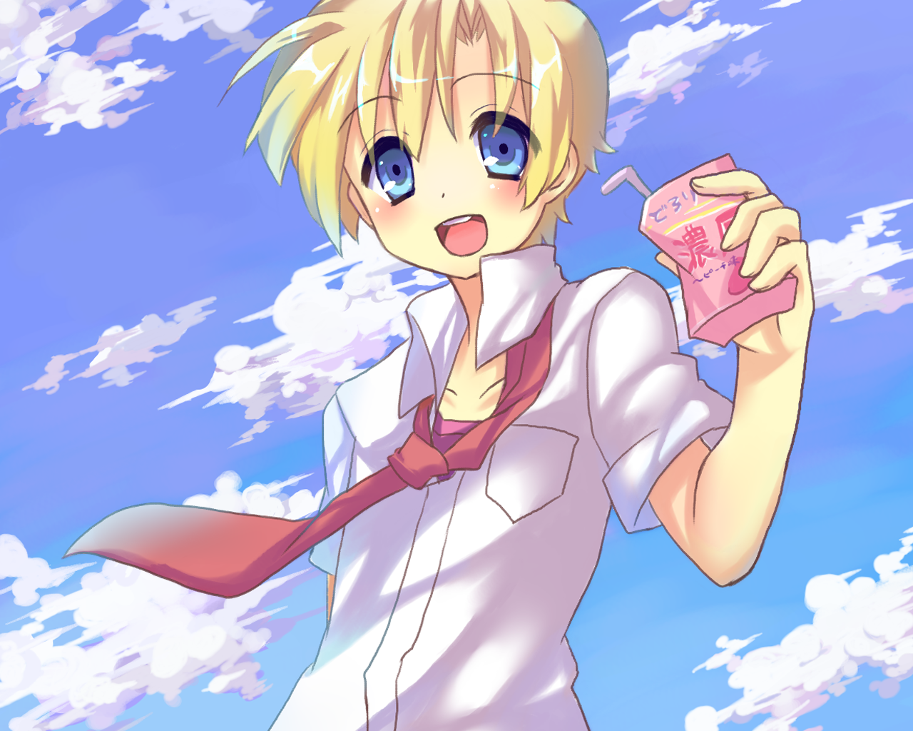 Youhei Sunohara holding a juice box HD Wallpaper