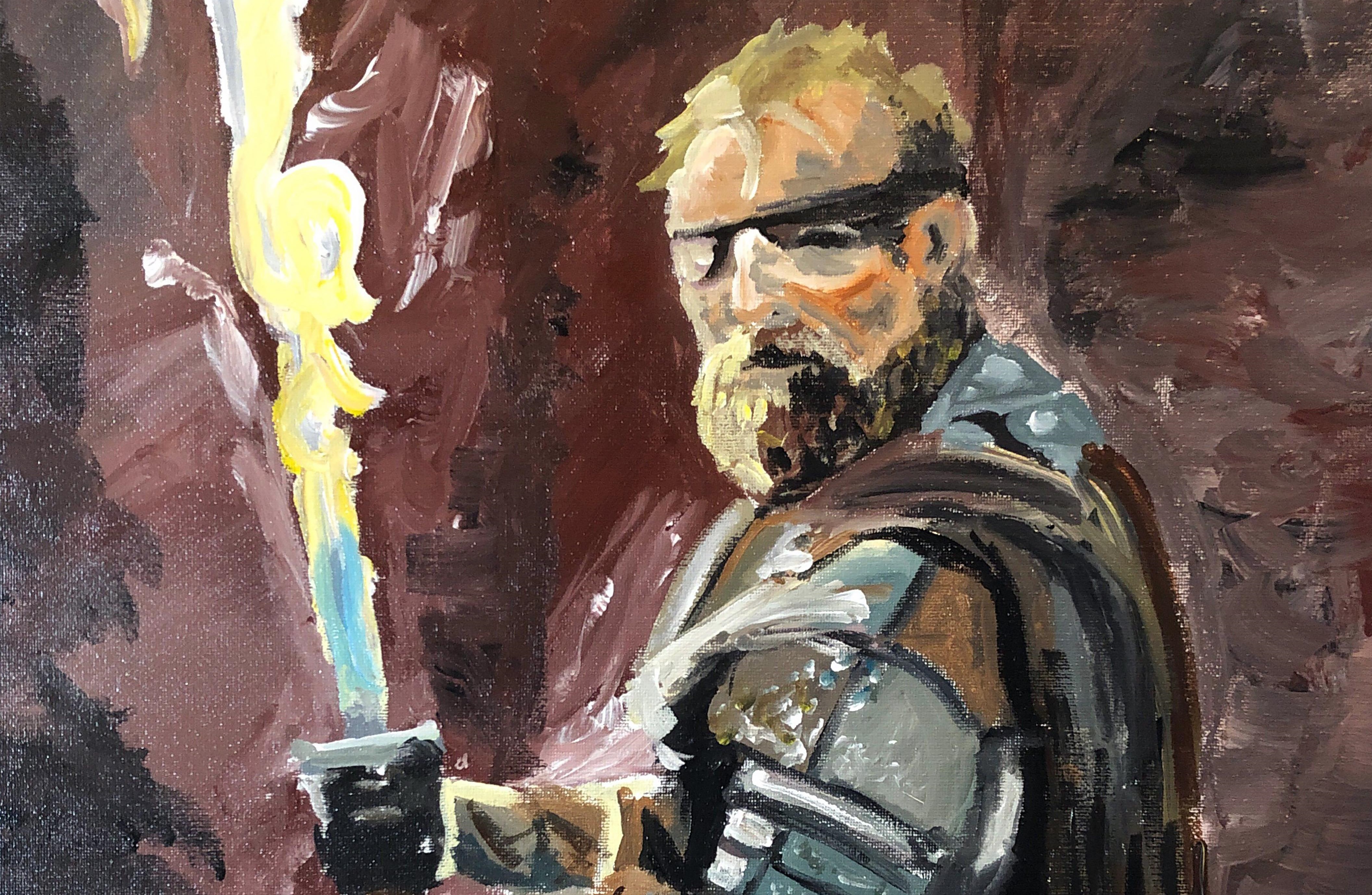 Beric Dondarrion holding a flaming sword HD Wallpaper