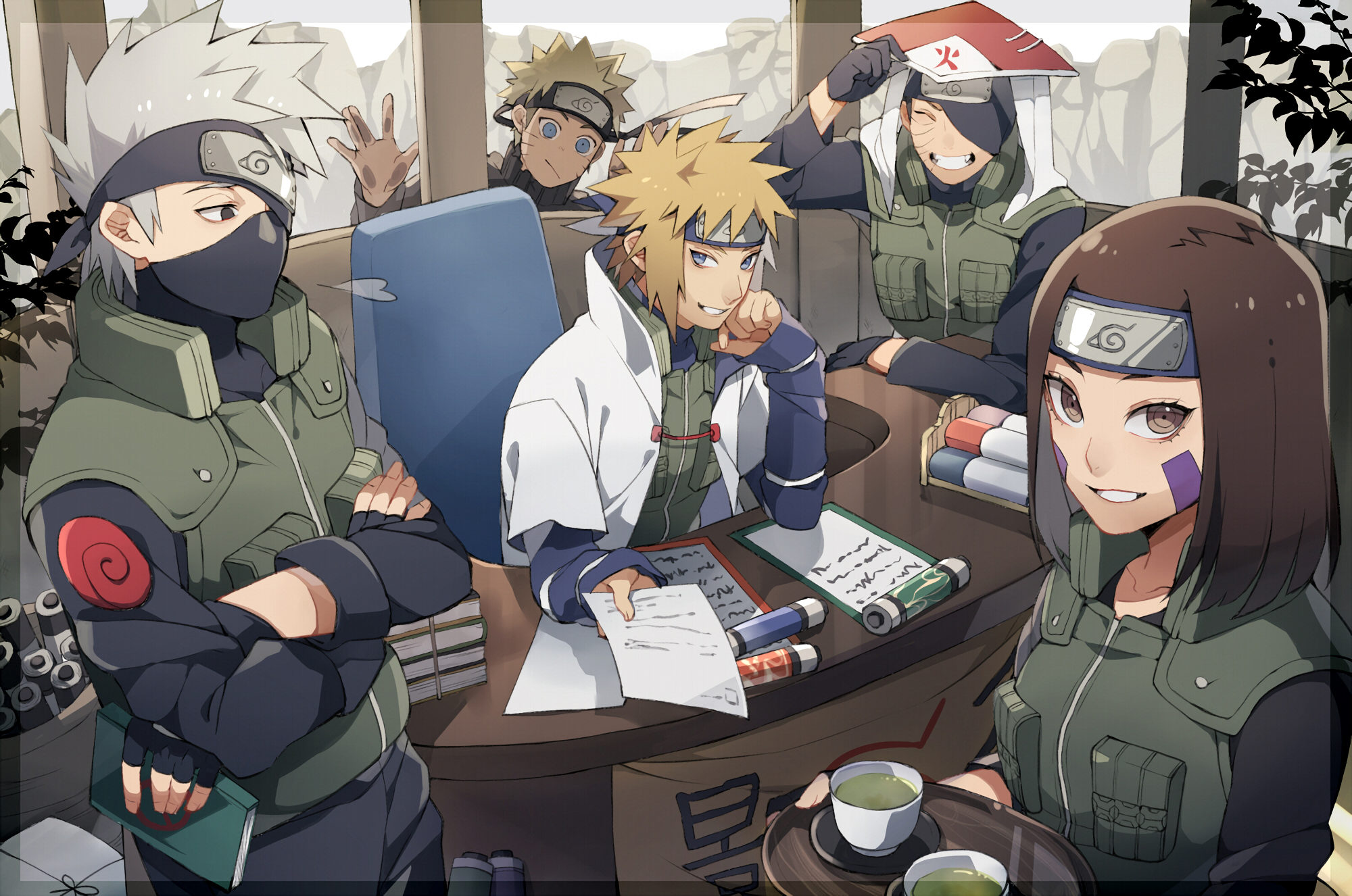 Naruto characters at Konoha office HD Wallpaper