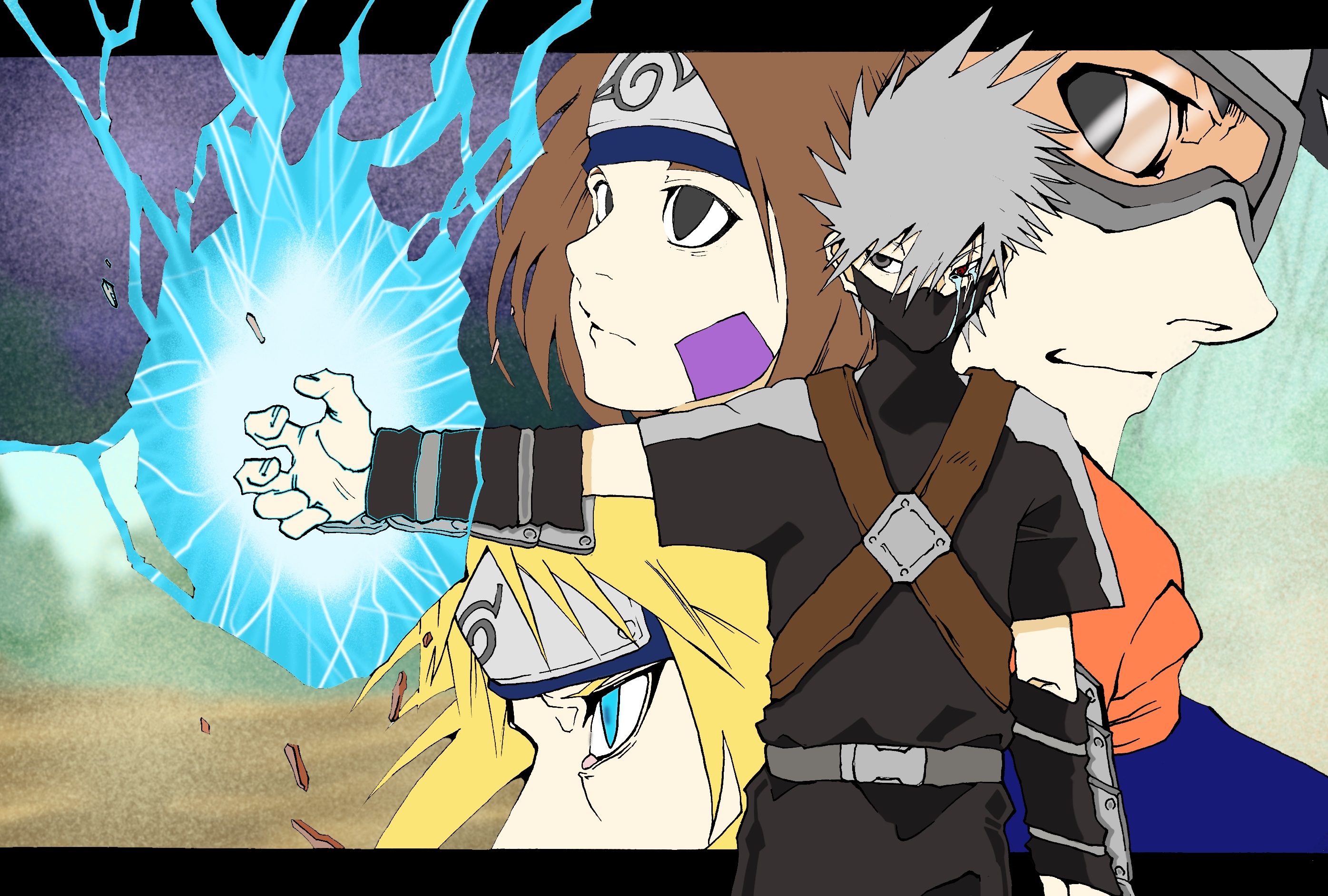 Rin Nohara and Kakashi Hatake from Naruto HD Wallpaper