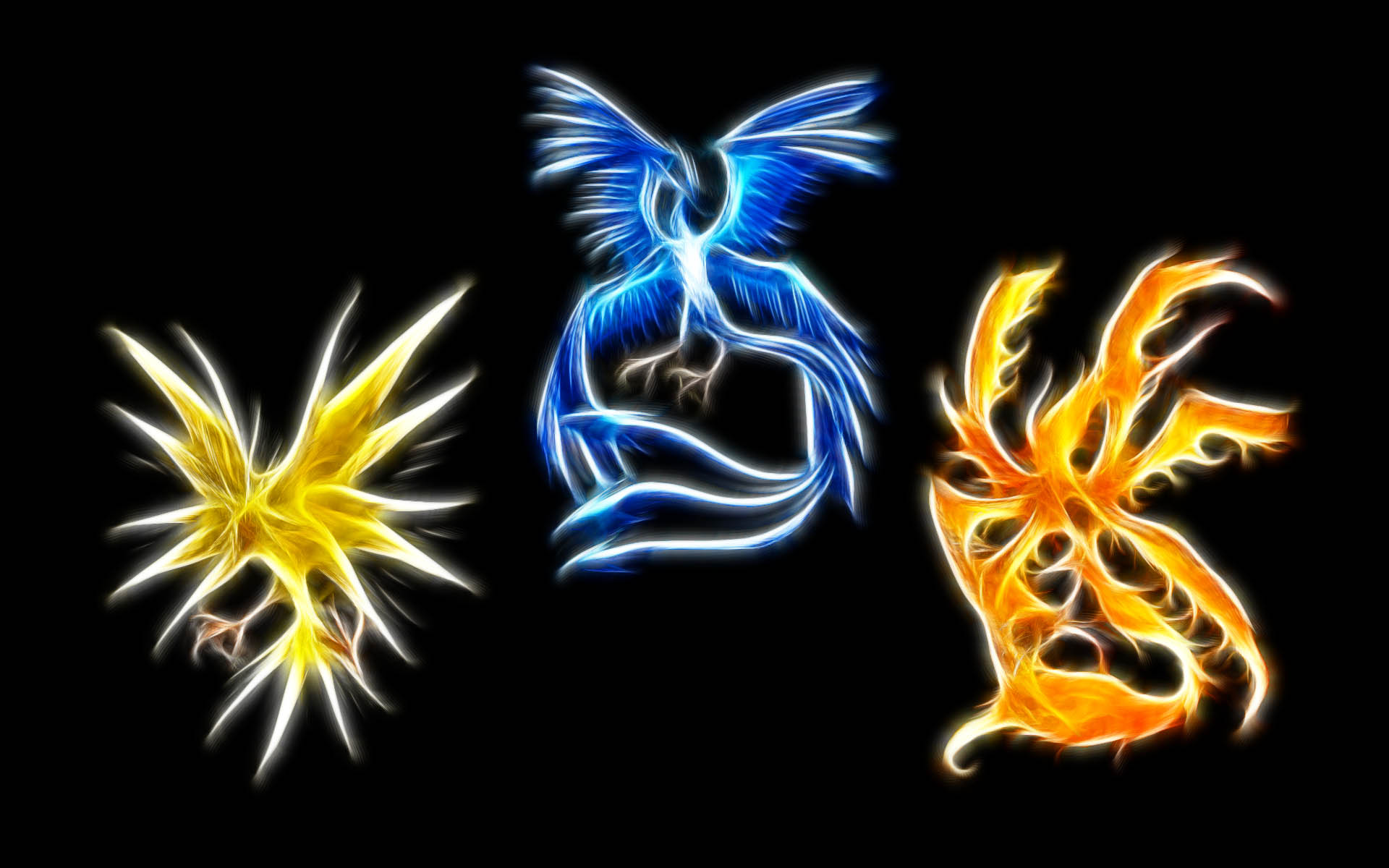 Articuno, Zapdos, and Moltres from Pokemon HD Wallpaper