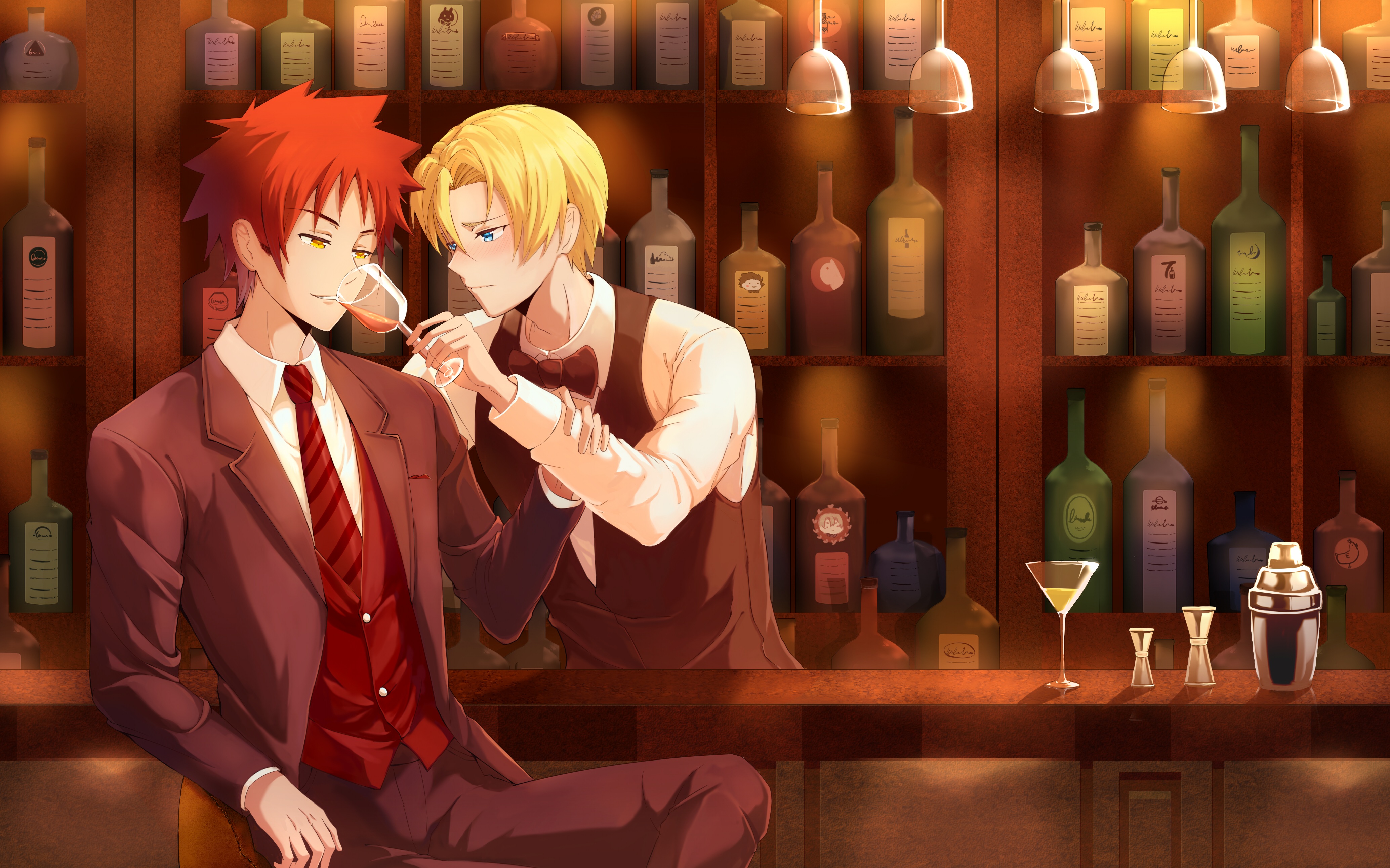 Takumi Aldini at a Bar HD Wallpaper