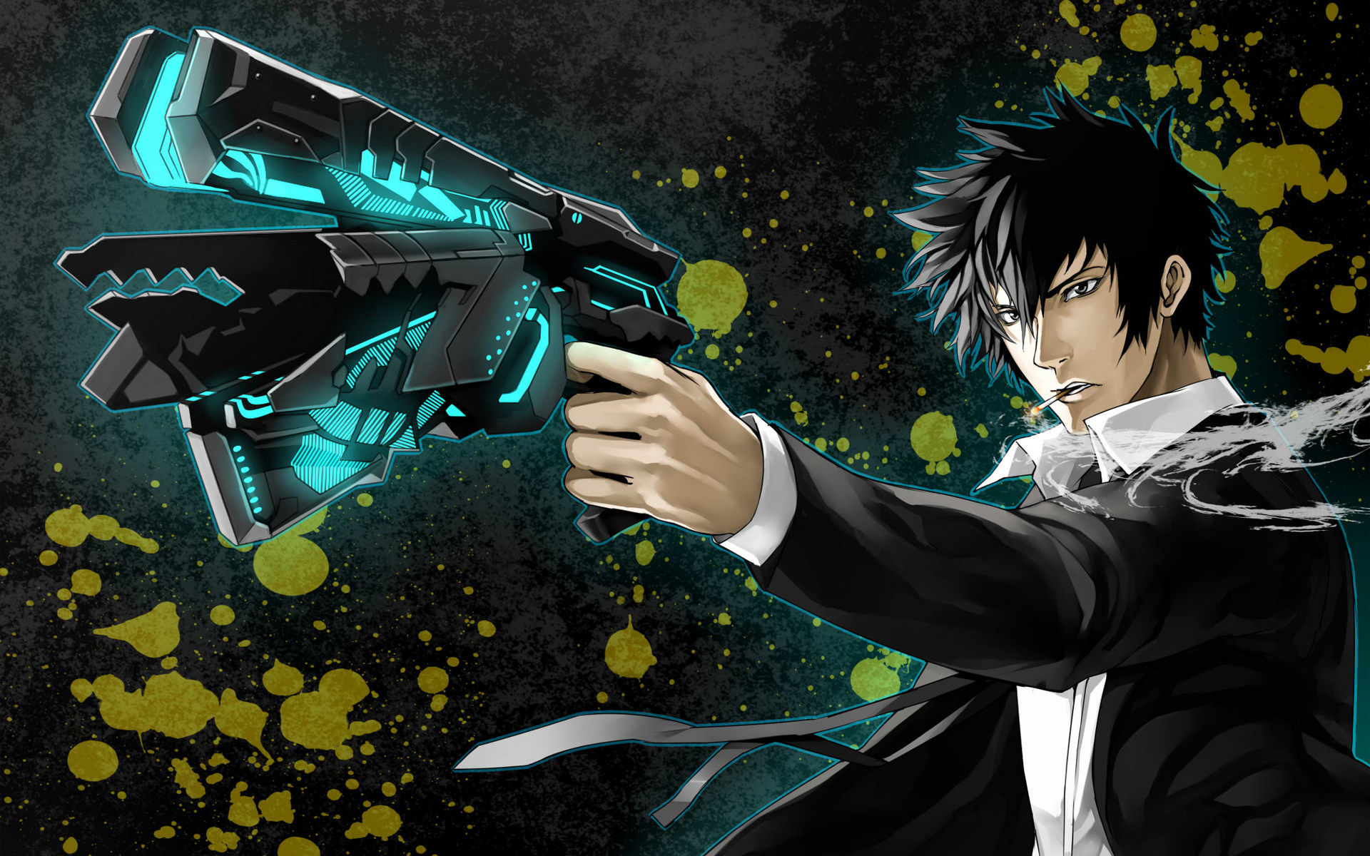 Shinya Kogami from Psycho-Pass holding a Dominator HD Wallpaper
