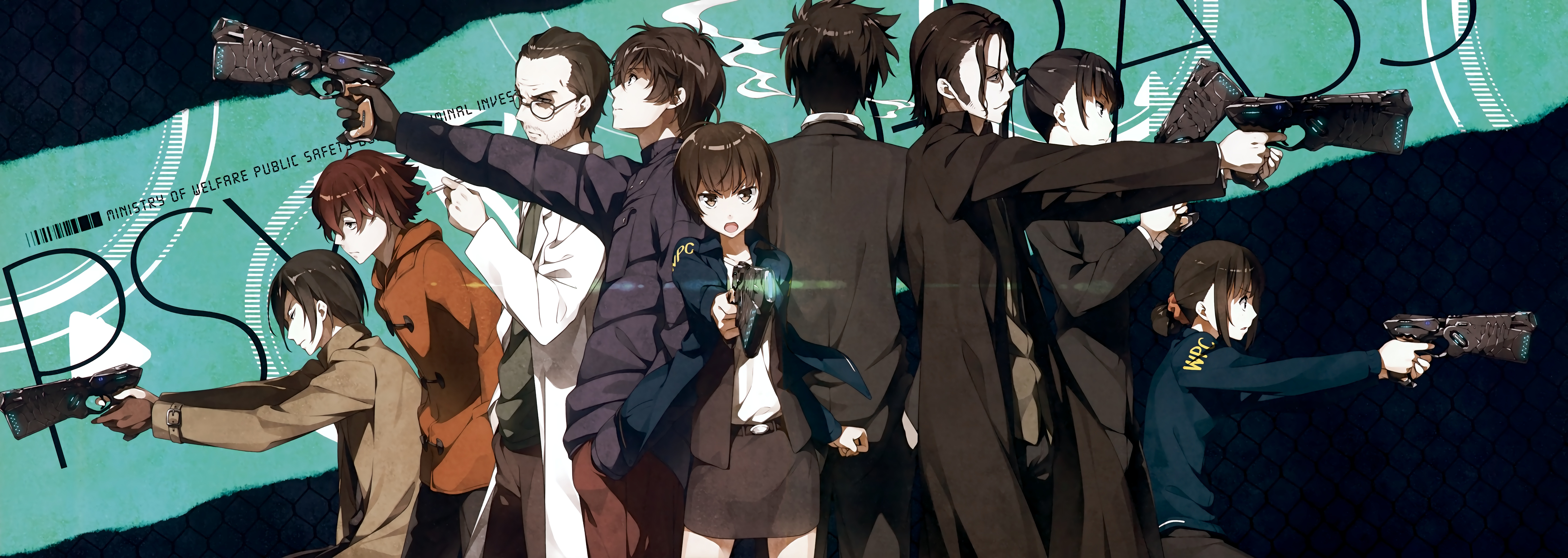 Psycho-Pass characters with Dominators HD Wallpaper