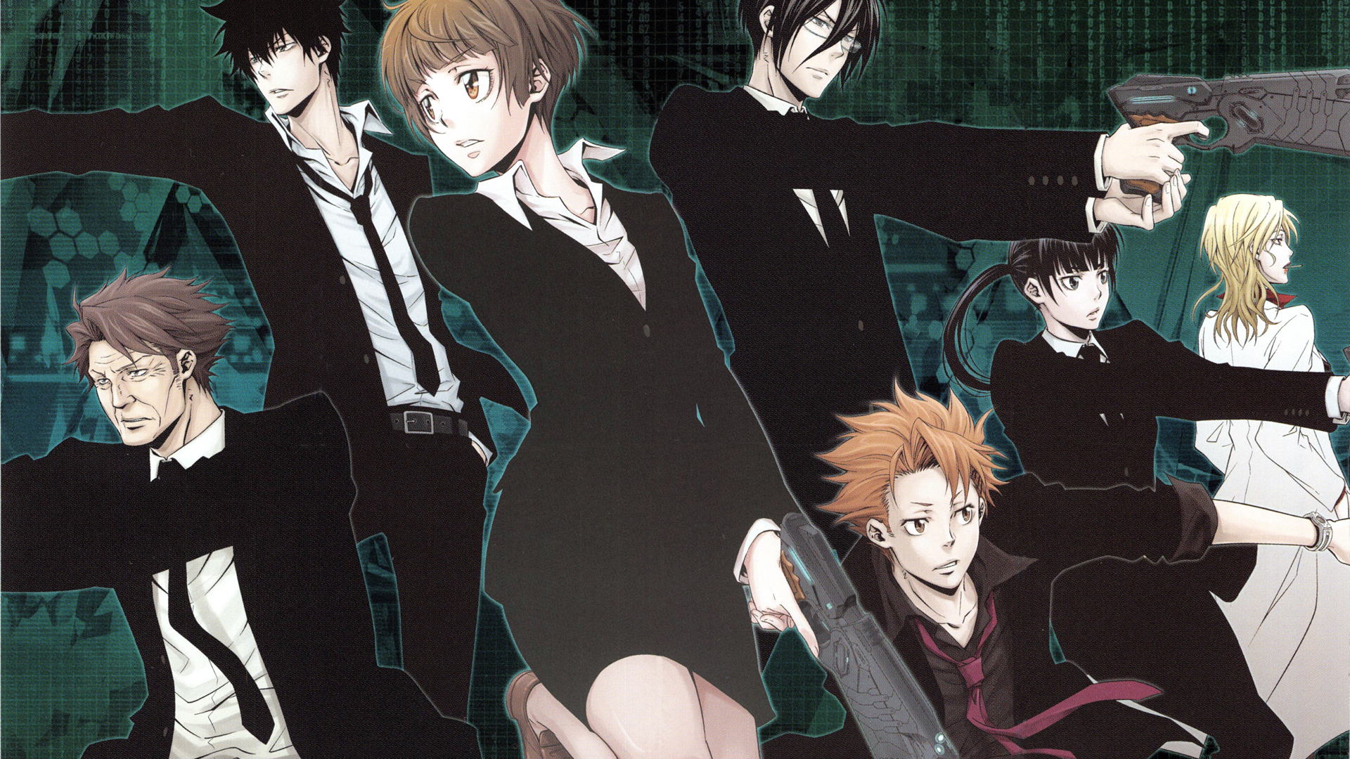 Psycho-Pass characters with guns HD Wallpaper