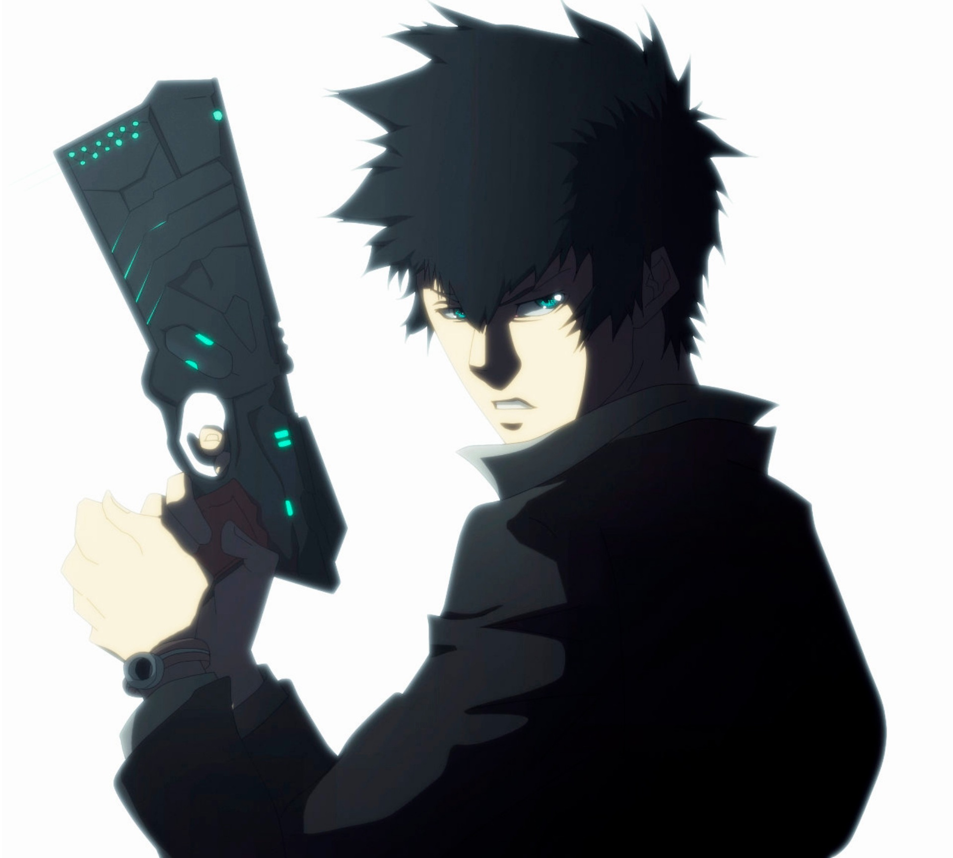 Shinya Kogami from Psycho-Pass holding a Dominator HD Wallpaper