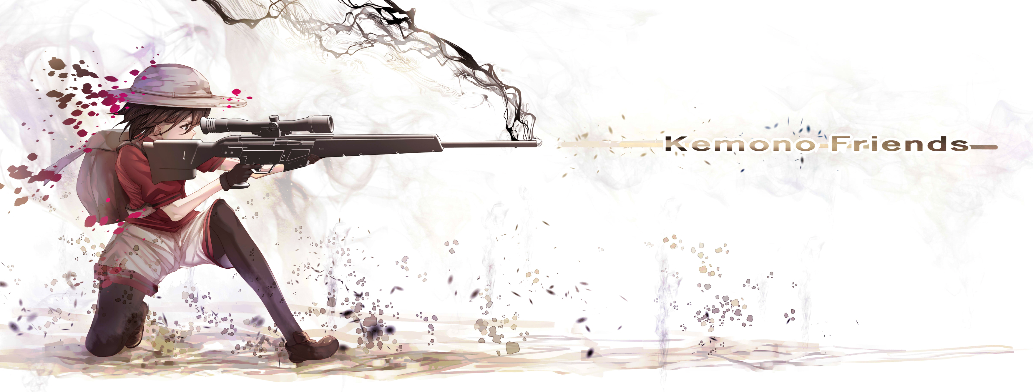 Kaban from Kemono Friends with Sniper Rifle HD Wallpaper
