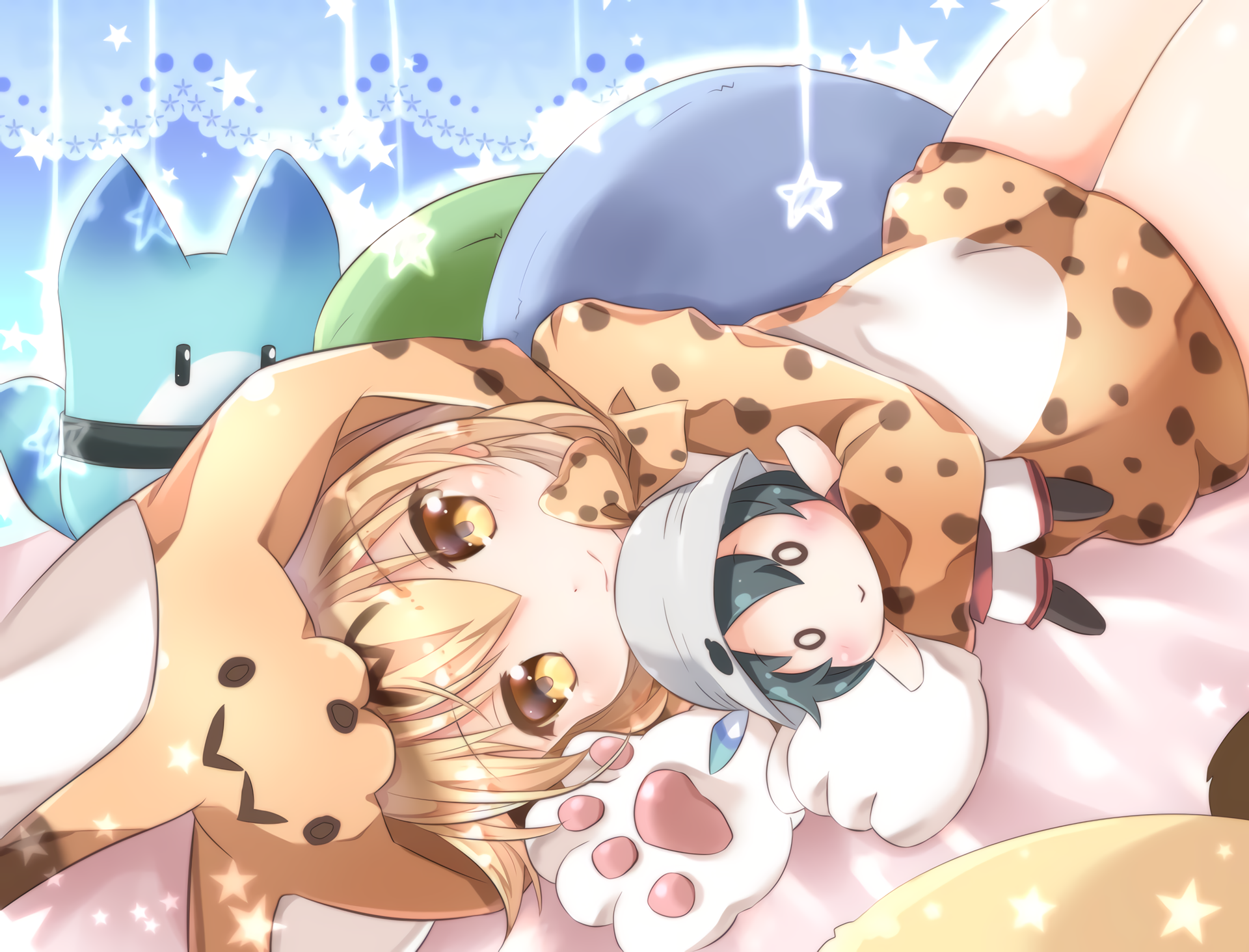 Kaban from Kemono Friends with plush toys HD Wallpaper