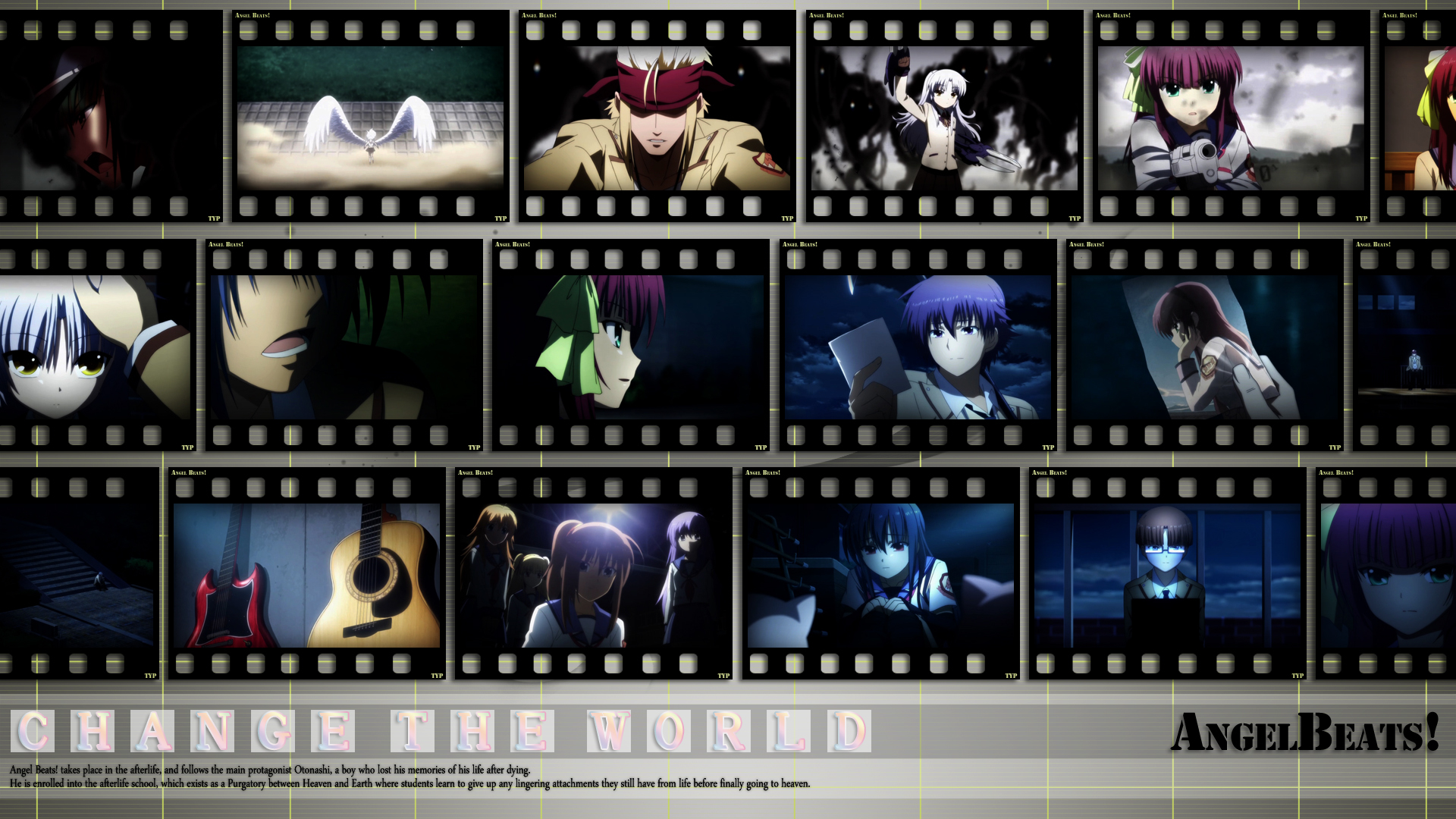 Angel Beats! Film Strips HD Wallpaper