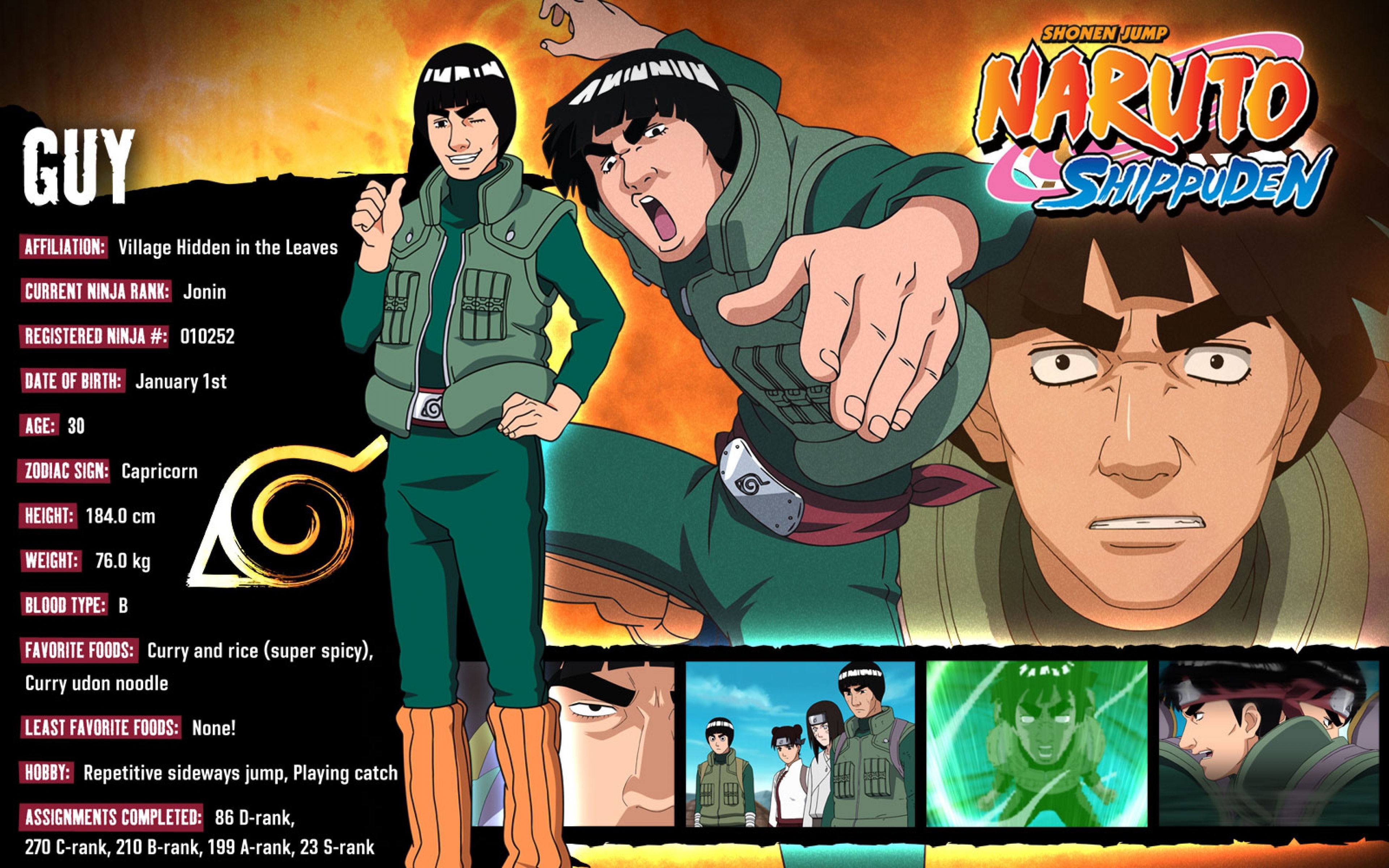 Might Guy from Naruto Shippuden HD Wallpaper