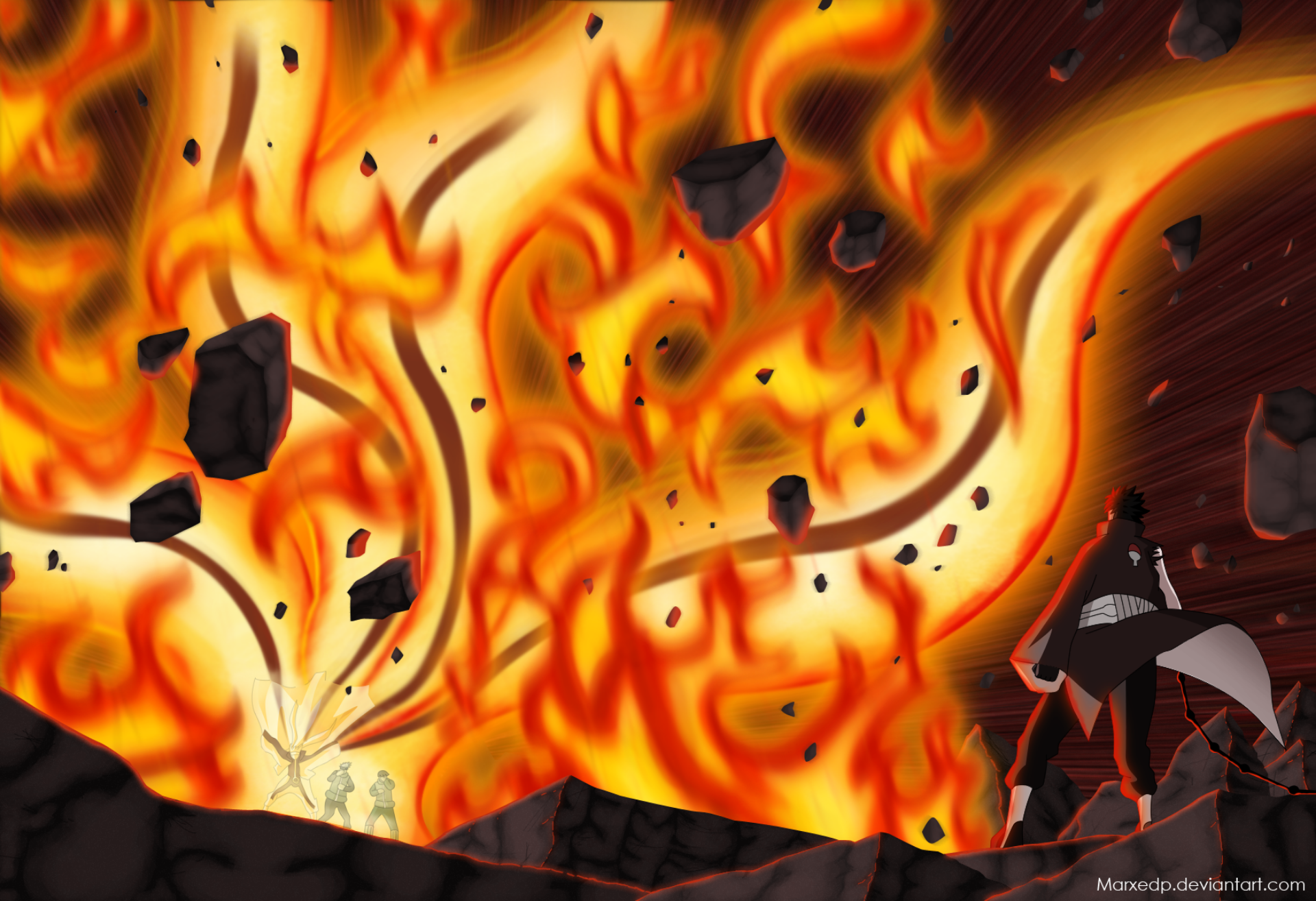 Might Guy vs. Sasuke Uchiha HD Wallpaper