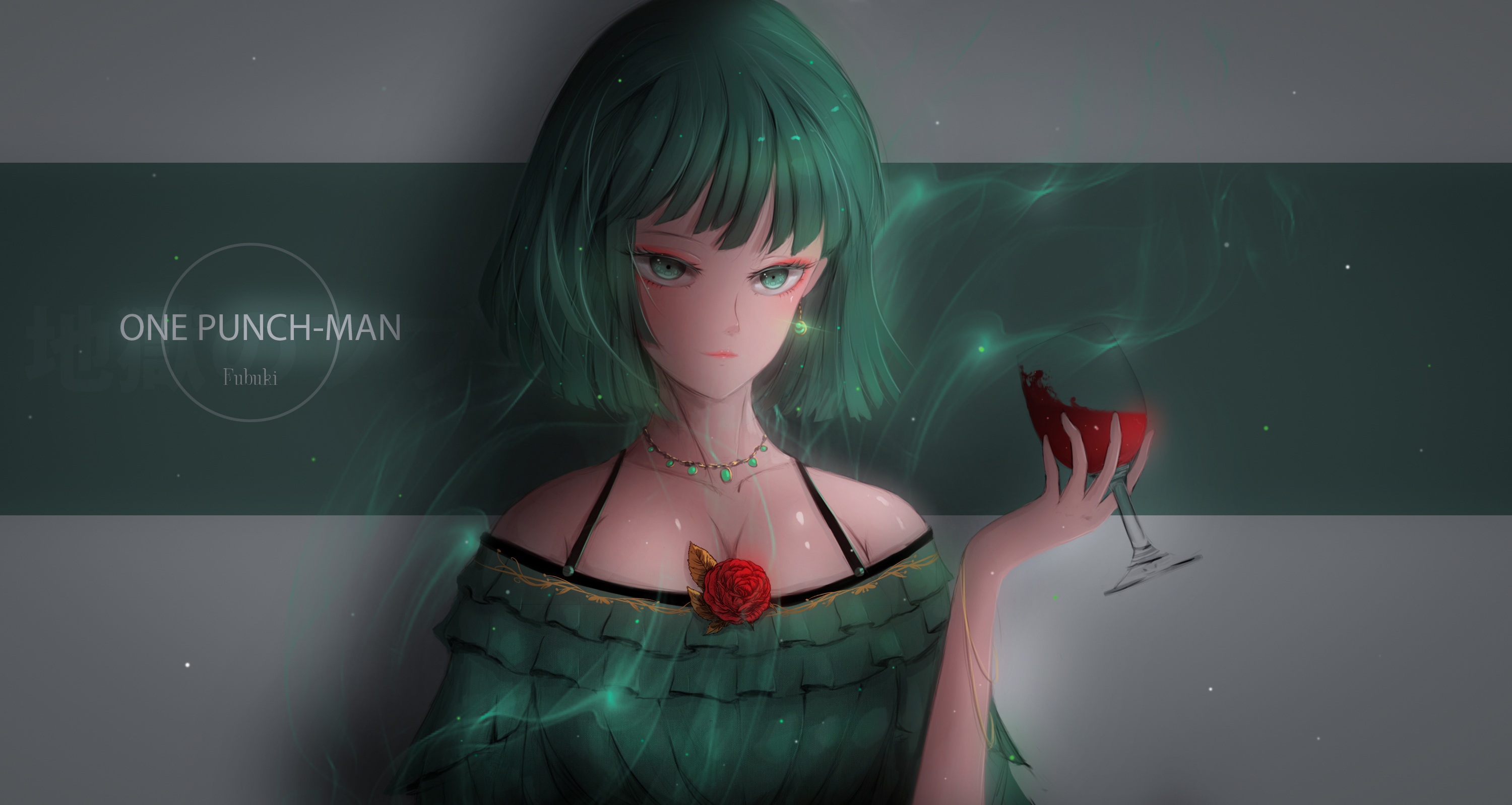 Fubuki from One-Punch Man holding a glass of wine HD Wallpaper