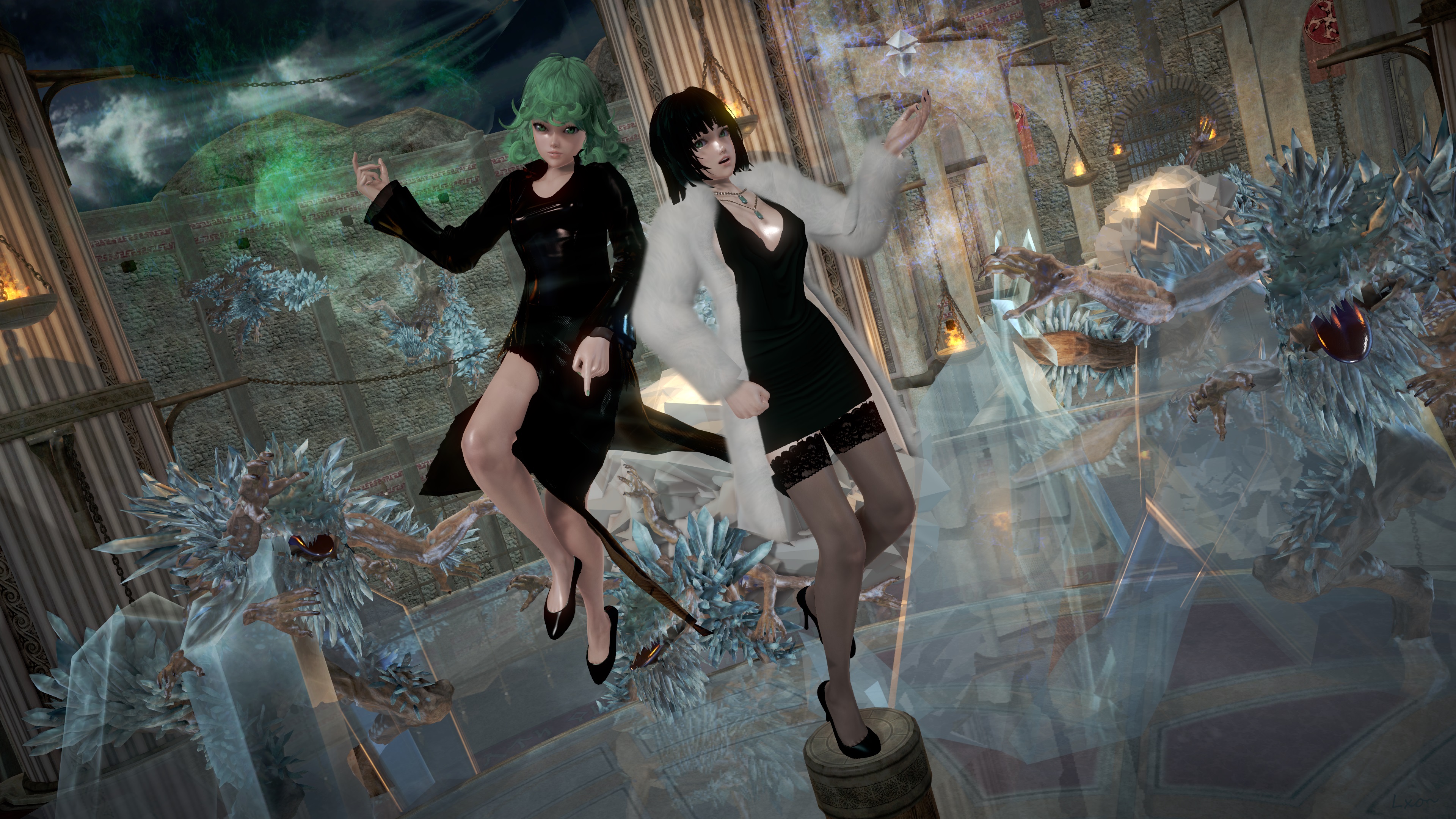 Tatsumaki and Fubuki from One-Punch Man HD Wallpaper
