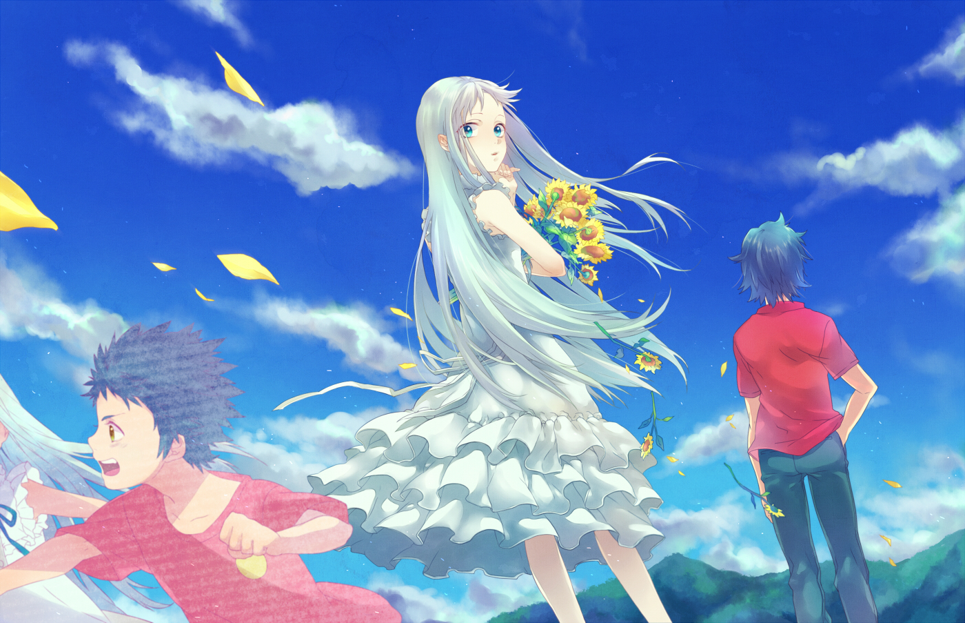 Anaru, Jintan, and Menma from Anohana HD Wallpaper