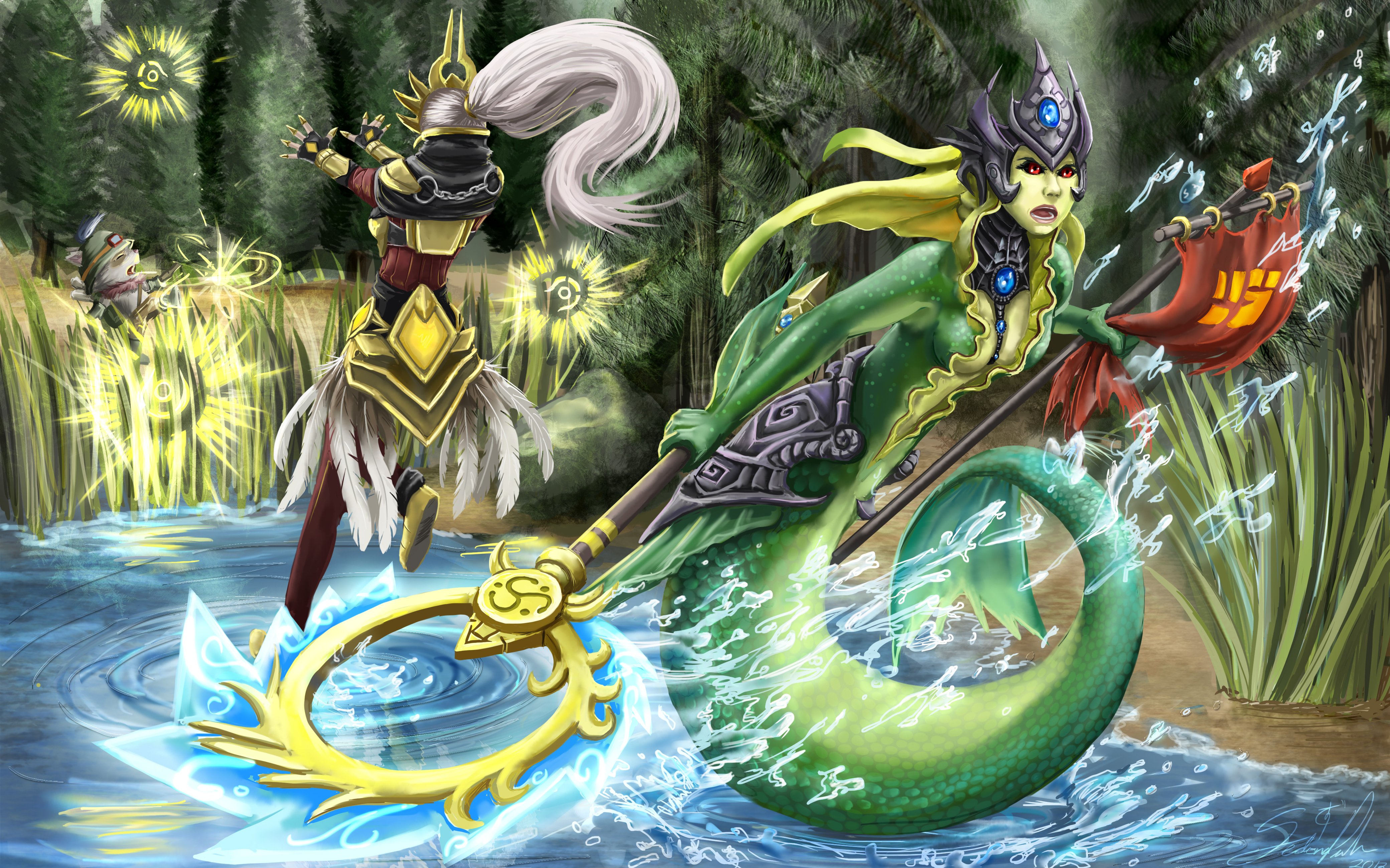 Nami from League of Legends in a marsh HD Wallpaper