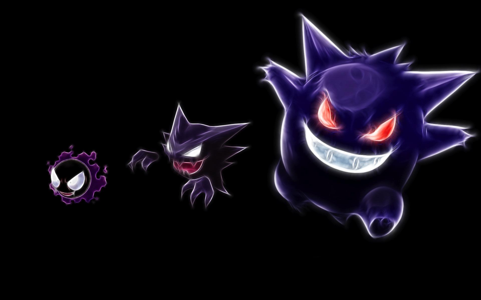 Gastly, Haunter, and Gengar from Pokemon HD Wallpaper