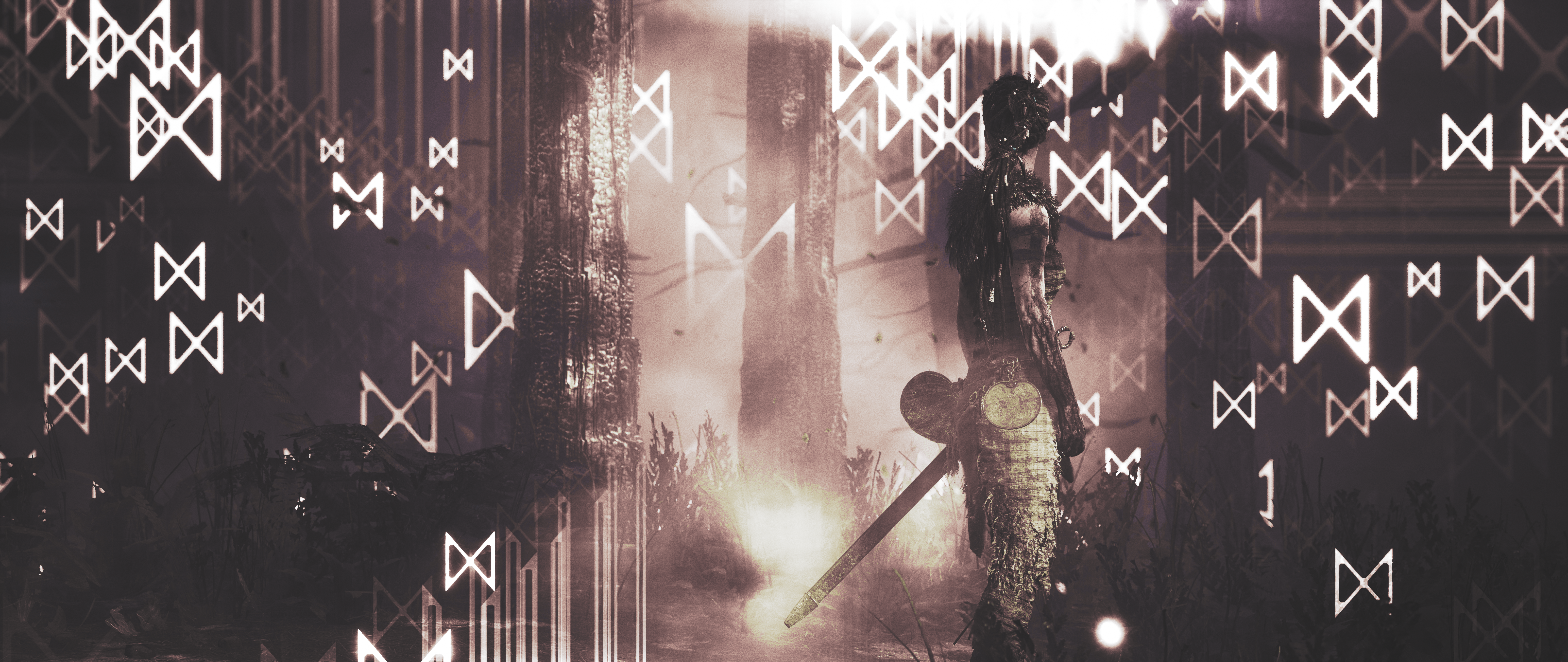 Senua from Hellblade in a mystical forest HD Wallpaper