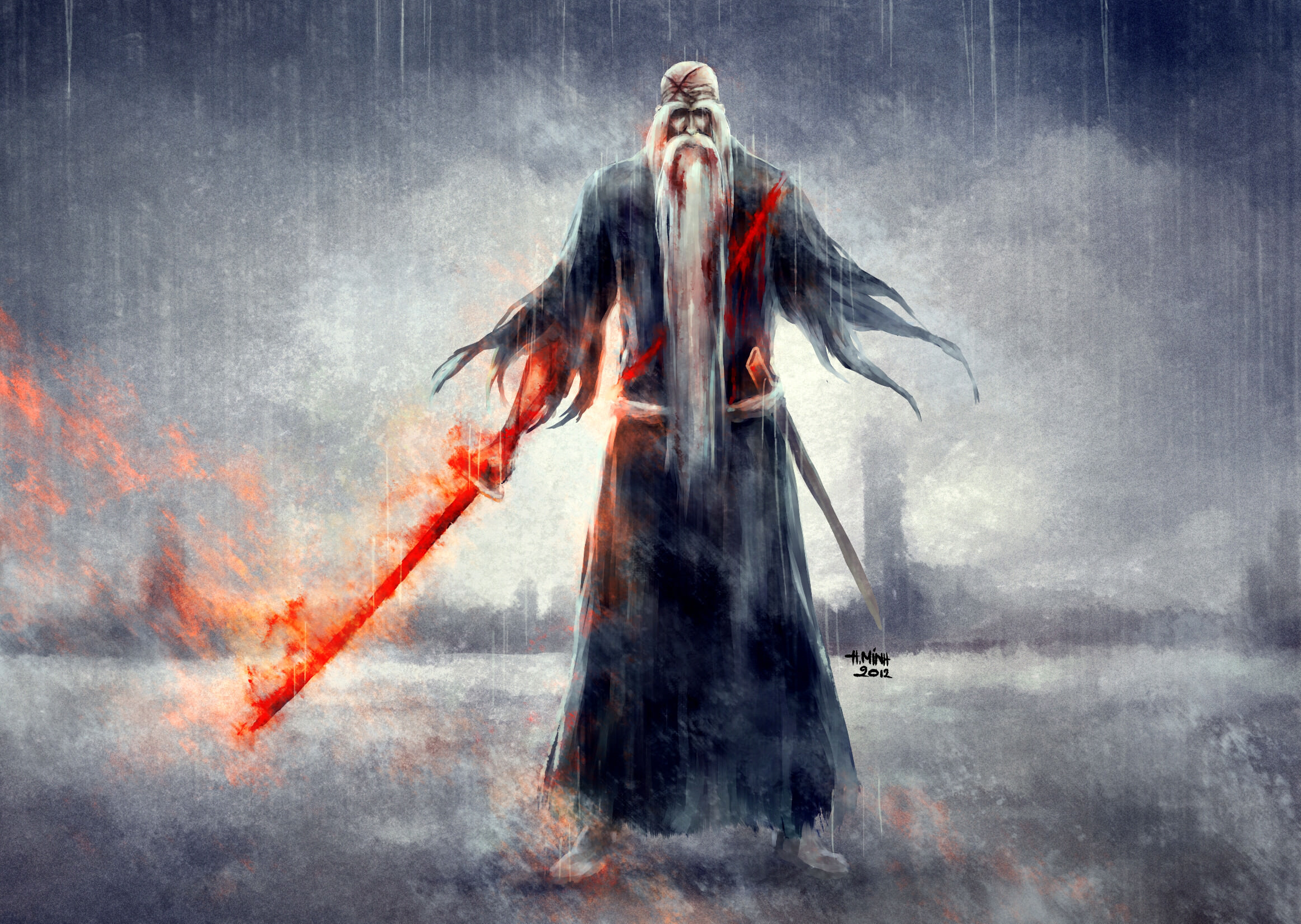 Genryūsai Shigekuni Yamamoto from Bleach HD Wallpaper