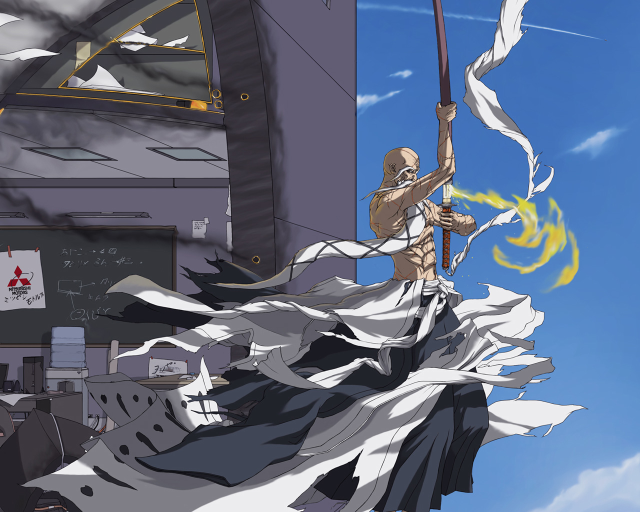 Genryūsai Shigekuni Yamamoto from Bleach HD Wallpaper
