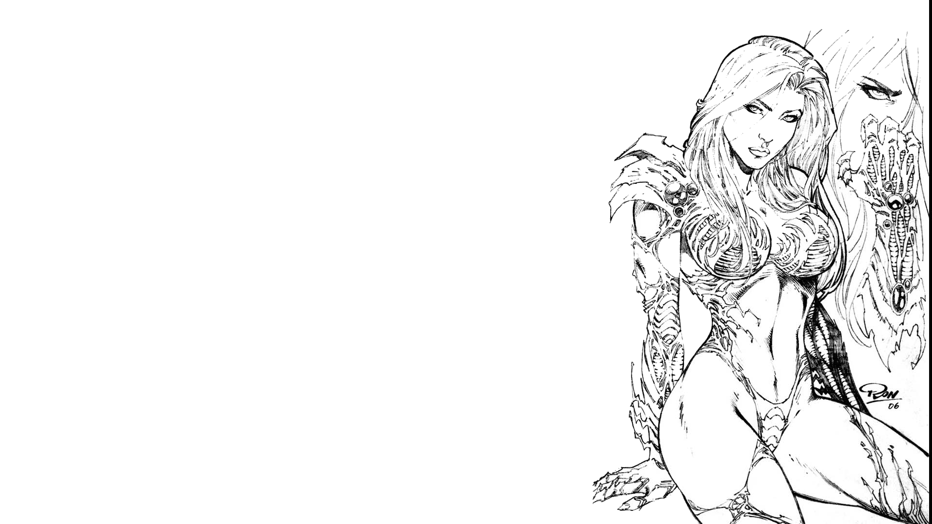 Witchblade character sketch HD Wallpaper