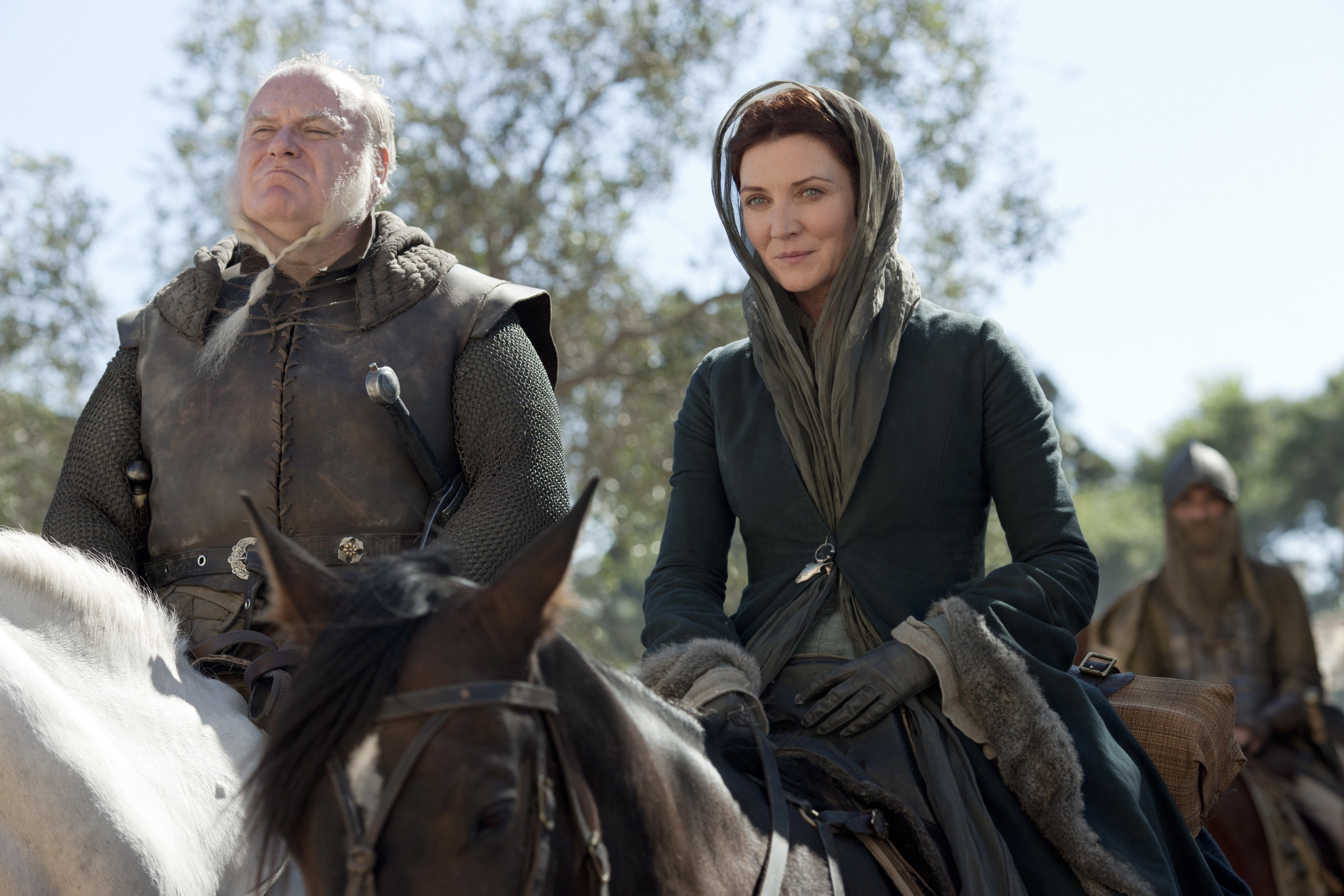 Catelyn Stark from Game of Thrones on horseback HD Wallpaper