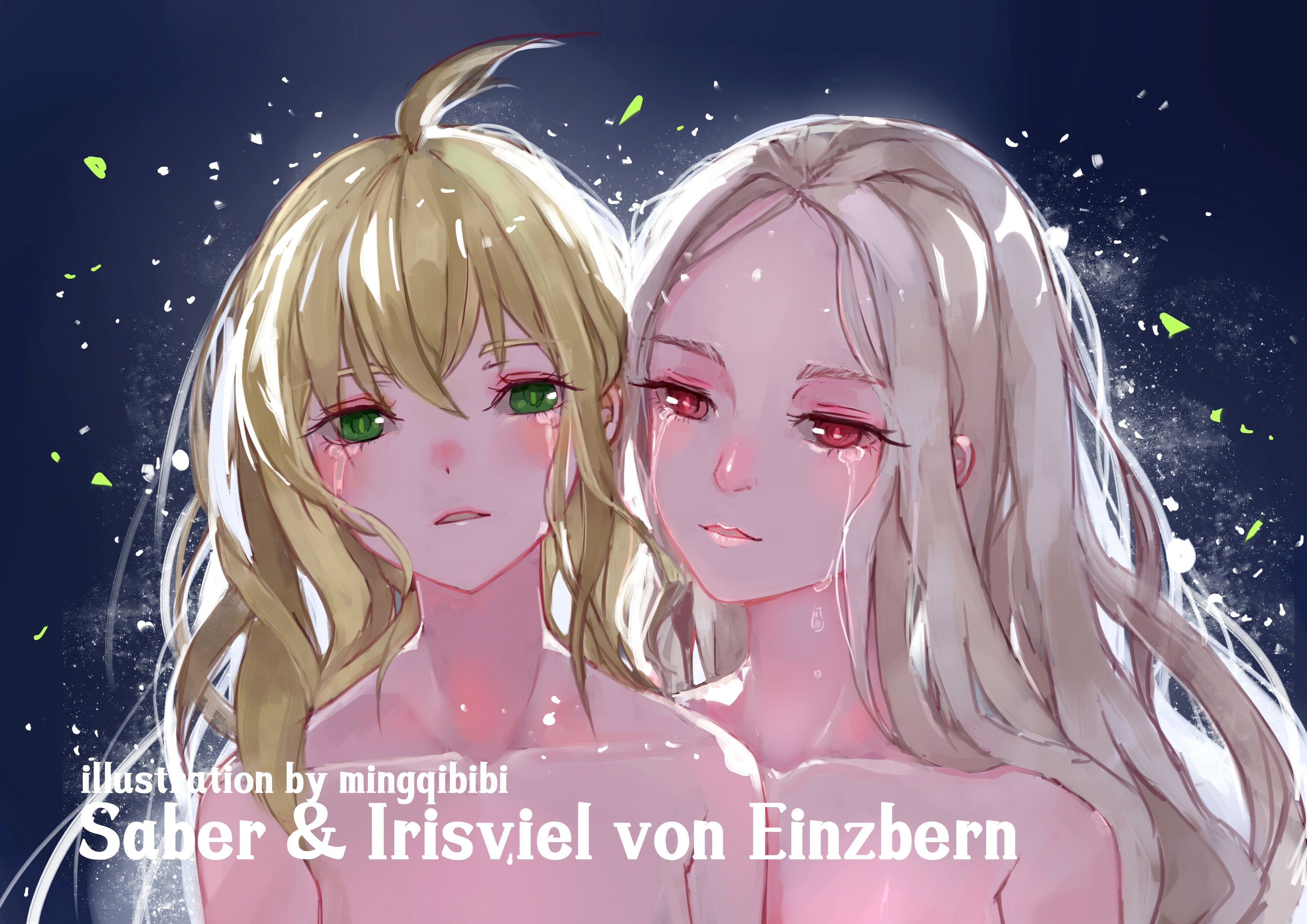 Saber & Irisviel von Einzbern crying HD Wallpaper