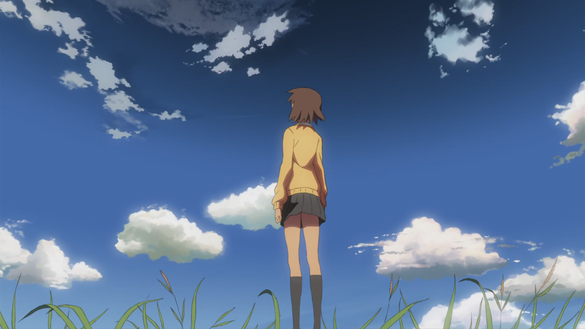 Akari Shinohara looking at the sky HD Wallpaper