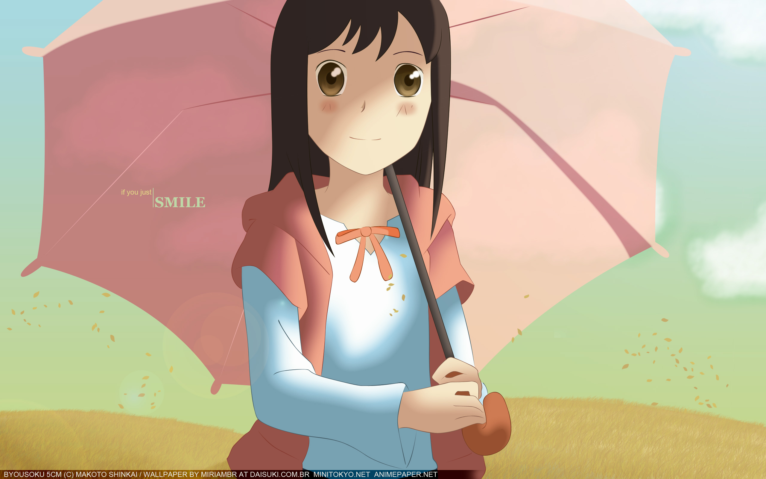 Akari Shinohara with Umbrella HD Wallpaper