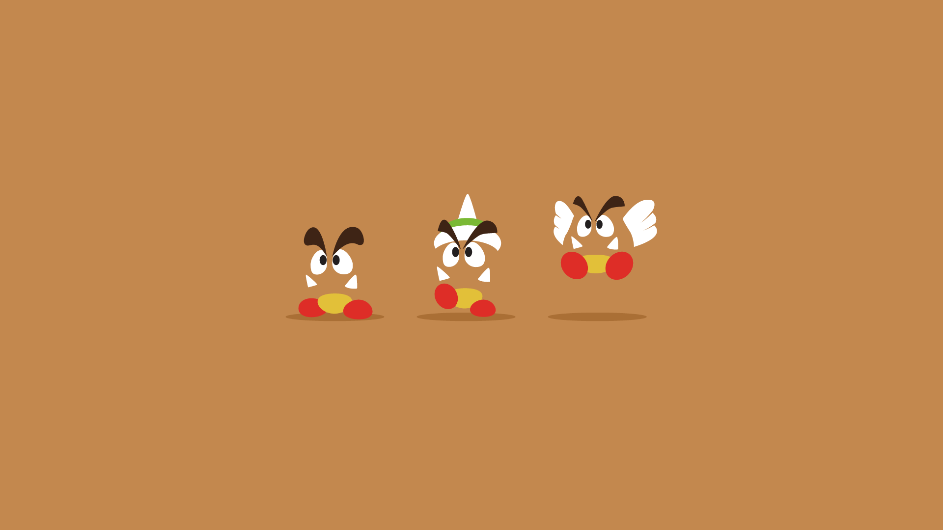Three Goombas from Super Mario HD Wallpaper