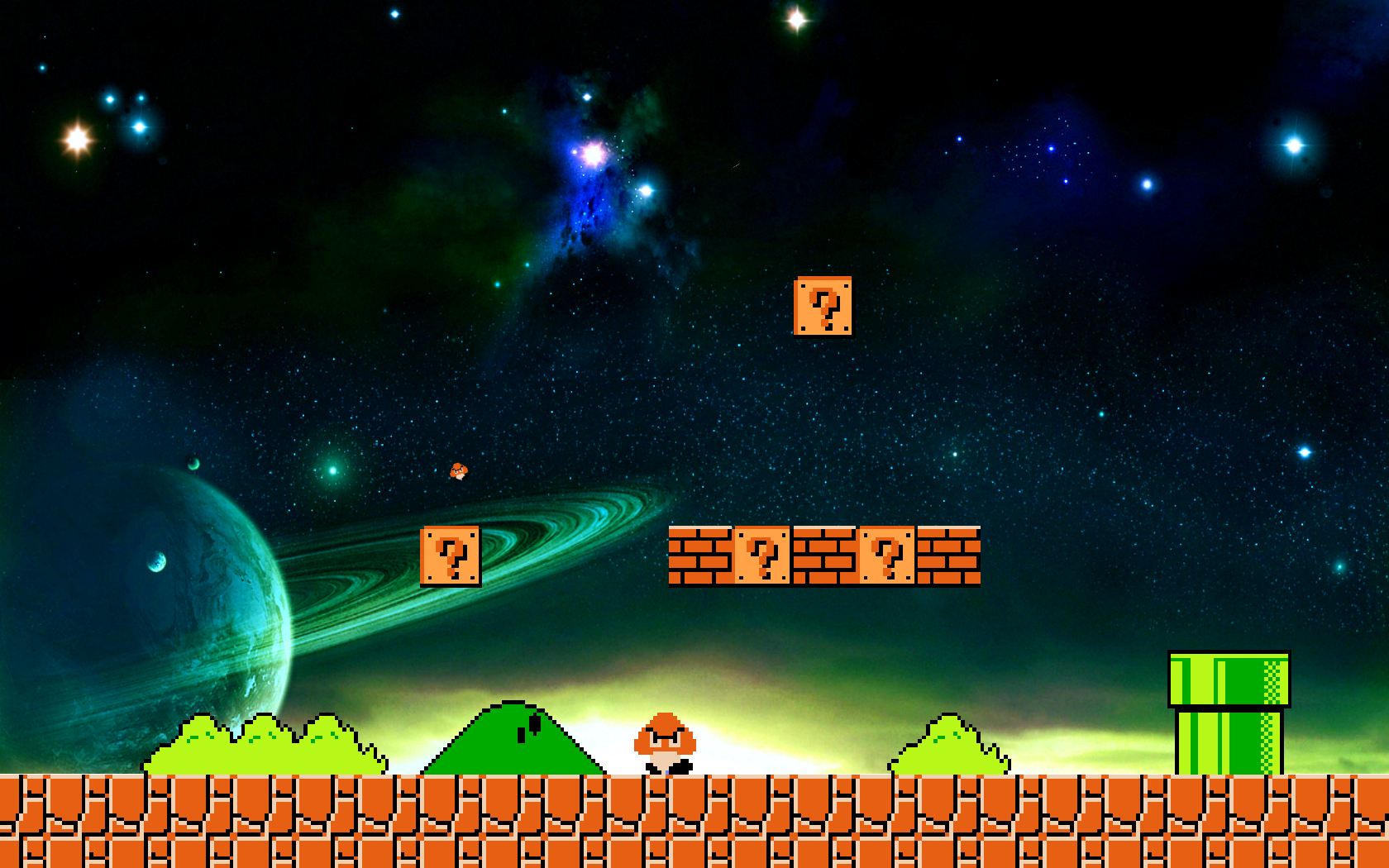 Goomba from Super Mario in space HD Wallpaper
