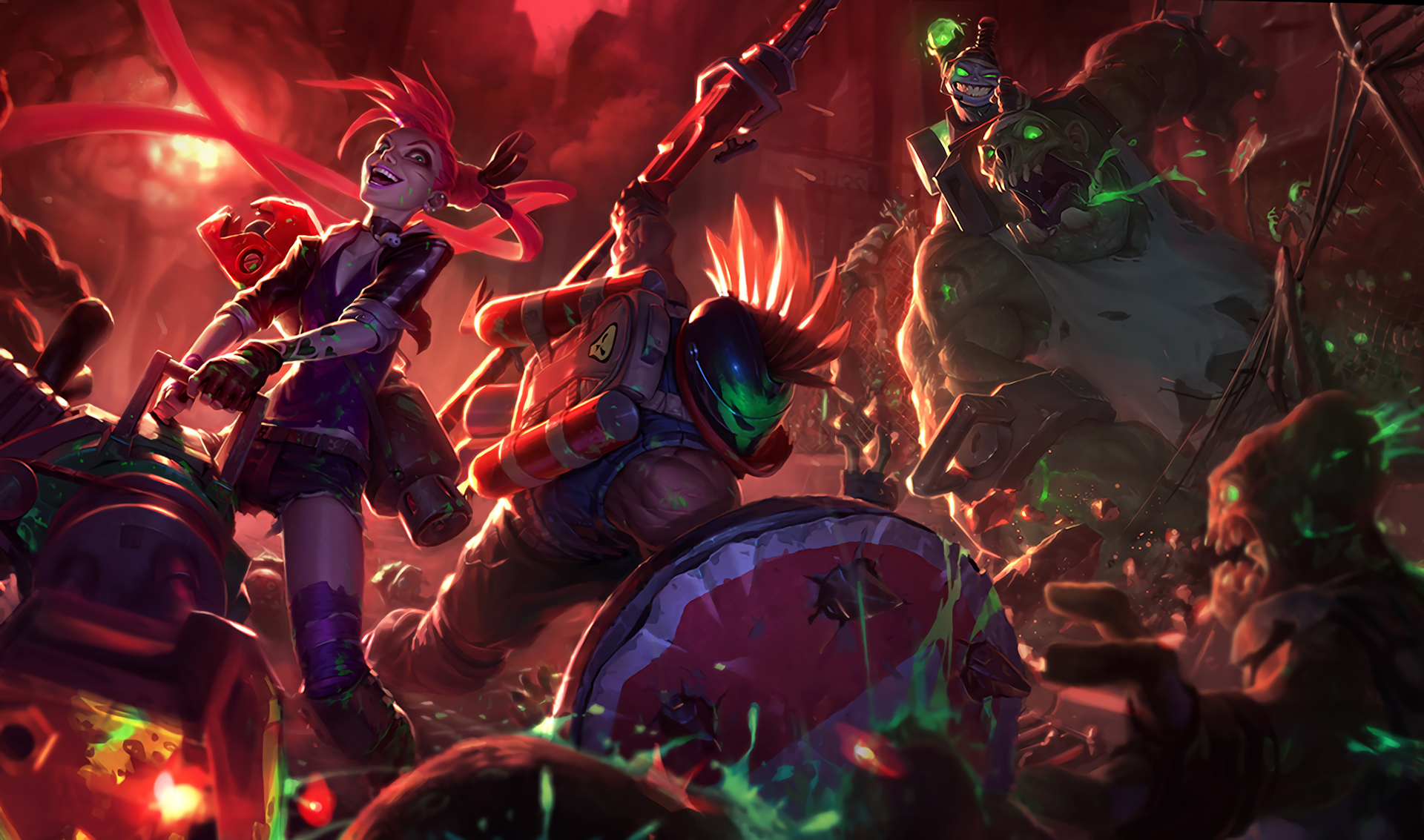 Jinx and other characters from League of Legends HD Wallpaper