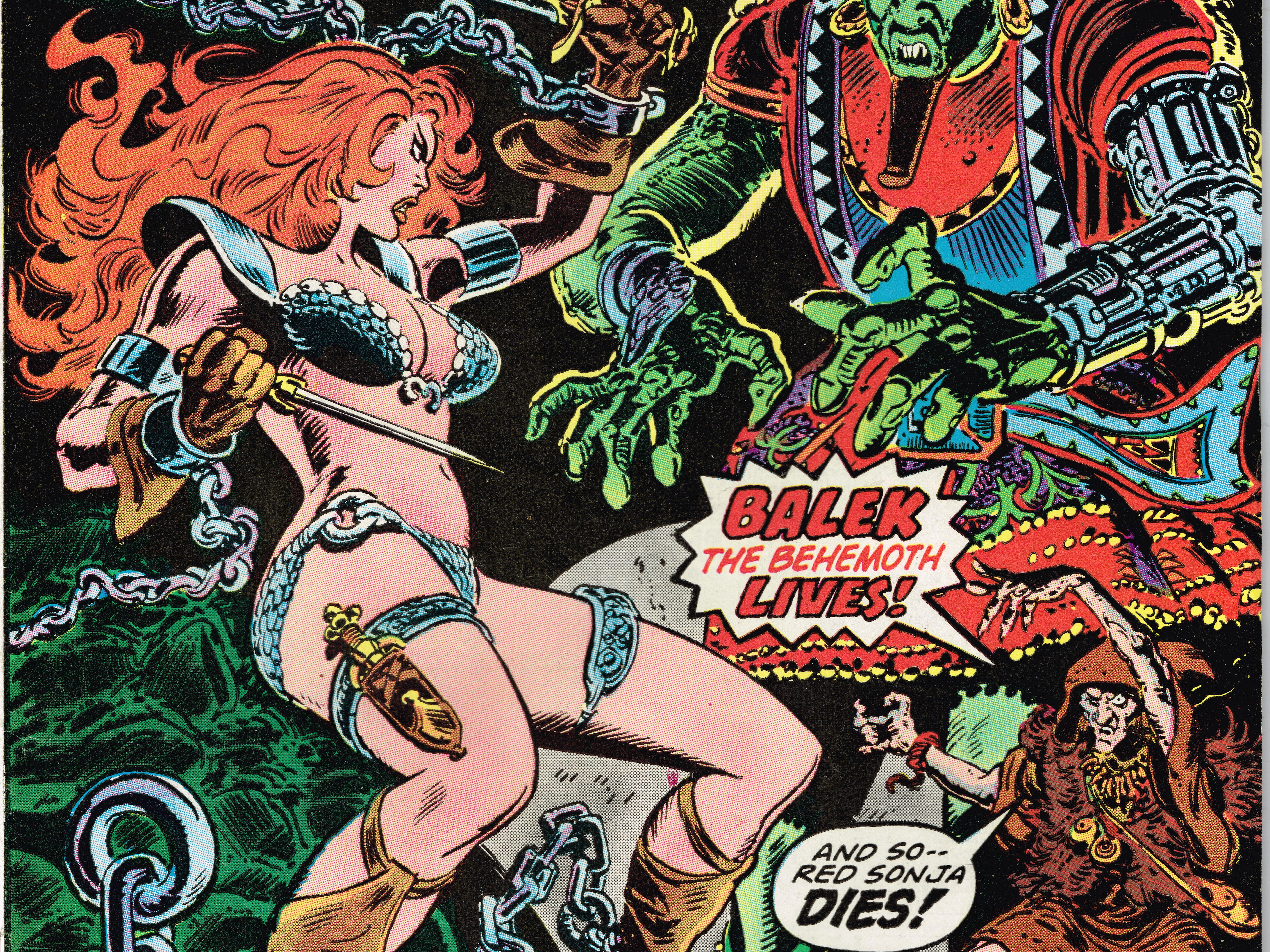 Red Sonja fights Baler the Behemoth HD Wallpaper