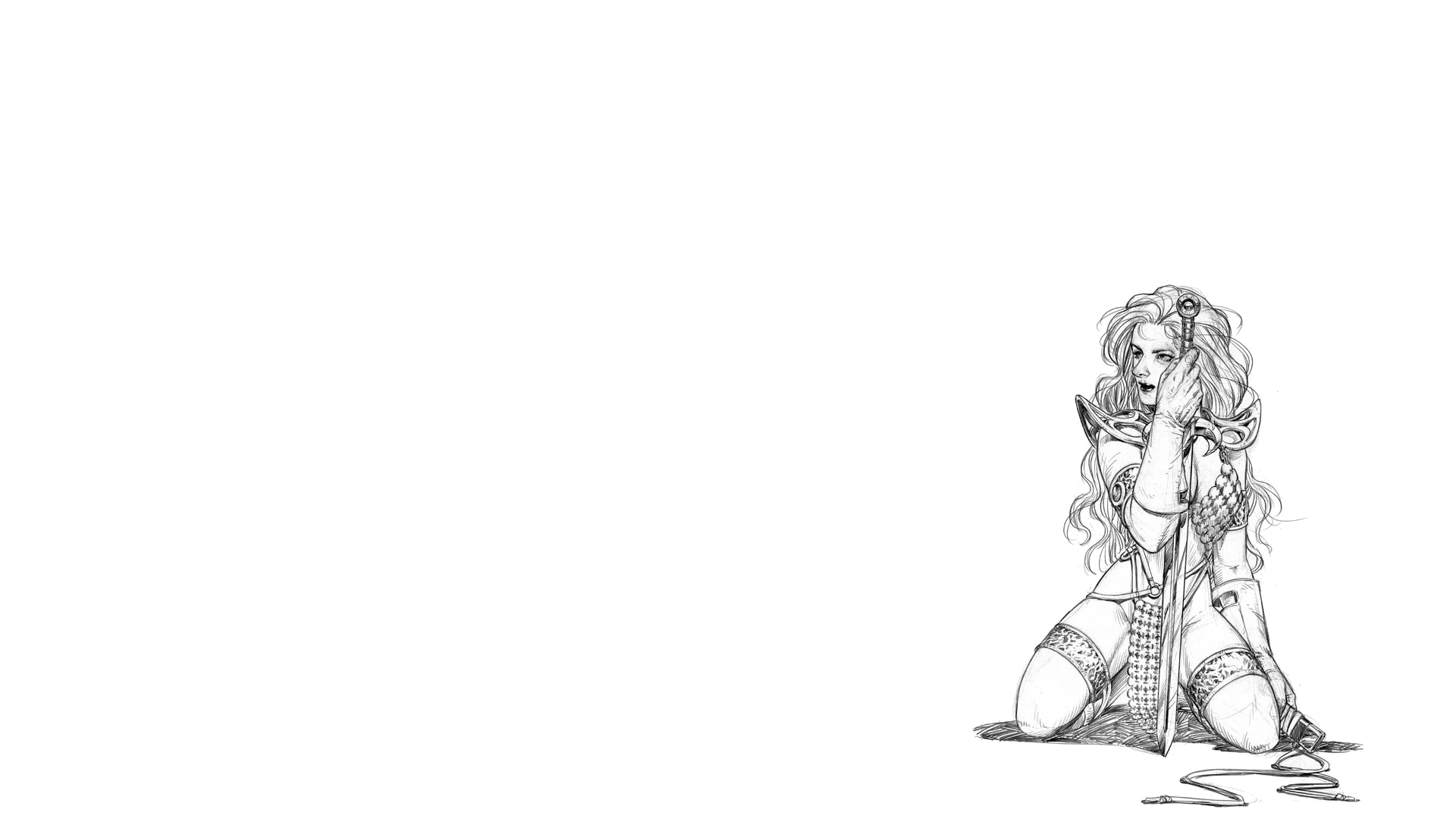Red Sonja with Sword HD Wallpaper