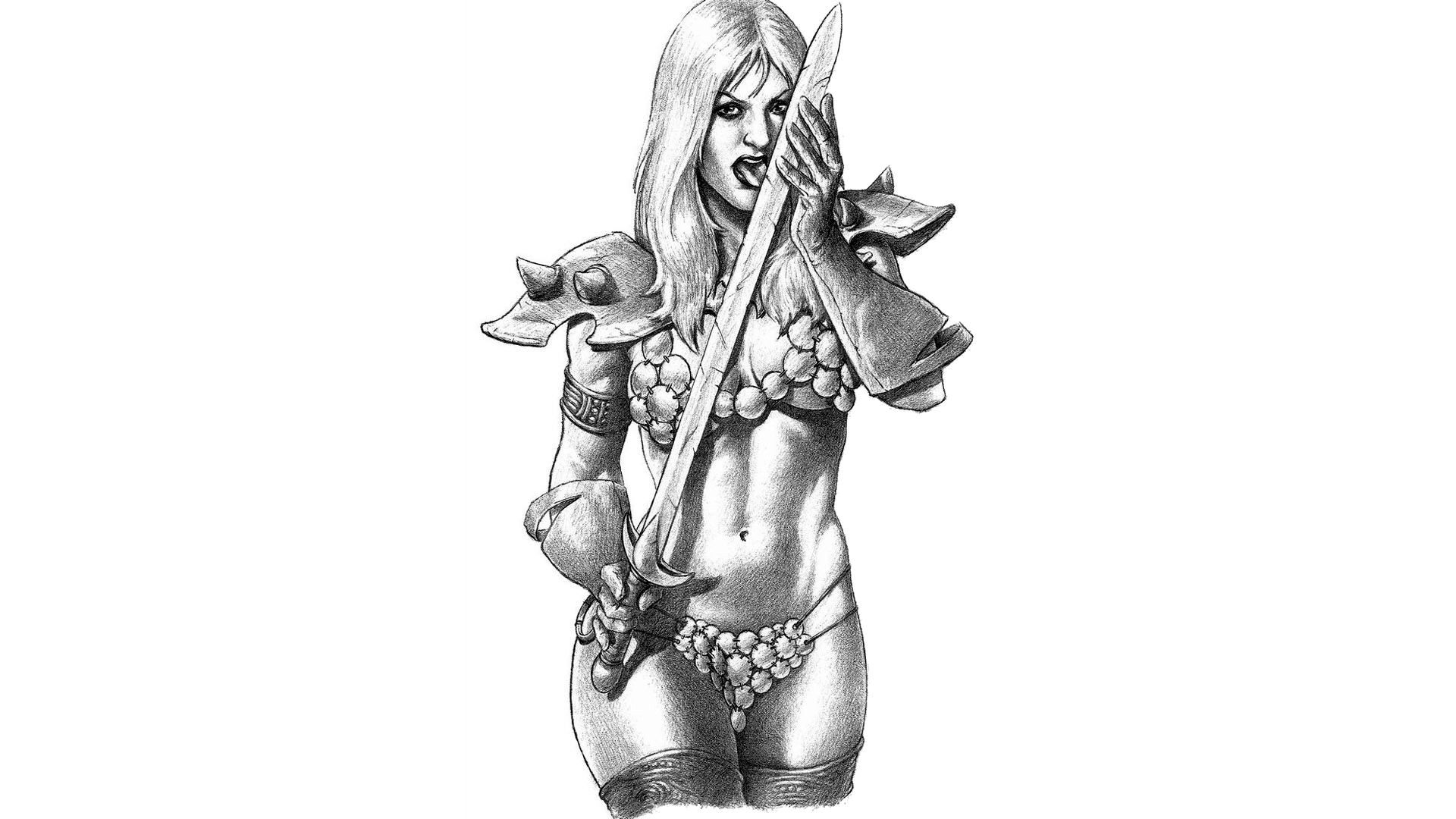 Red Sonja with Sword HD Wallpaper