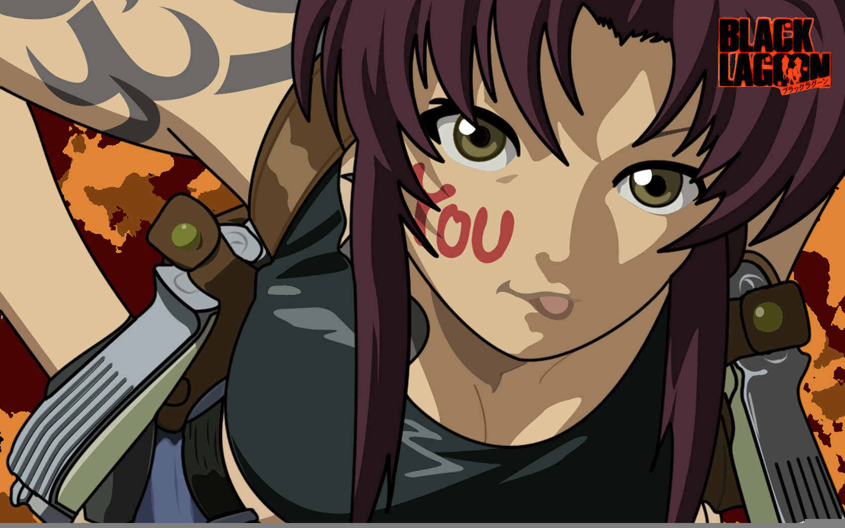 Revy from Black Lagoon with guns HD Wallpaper
