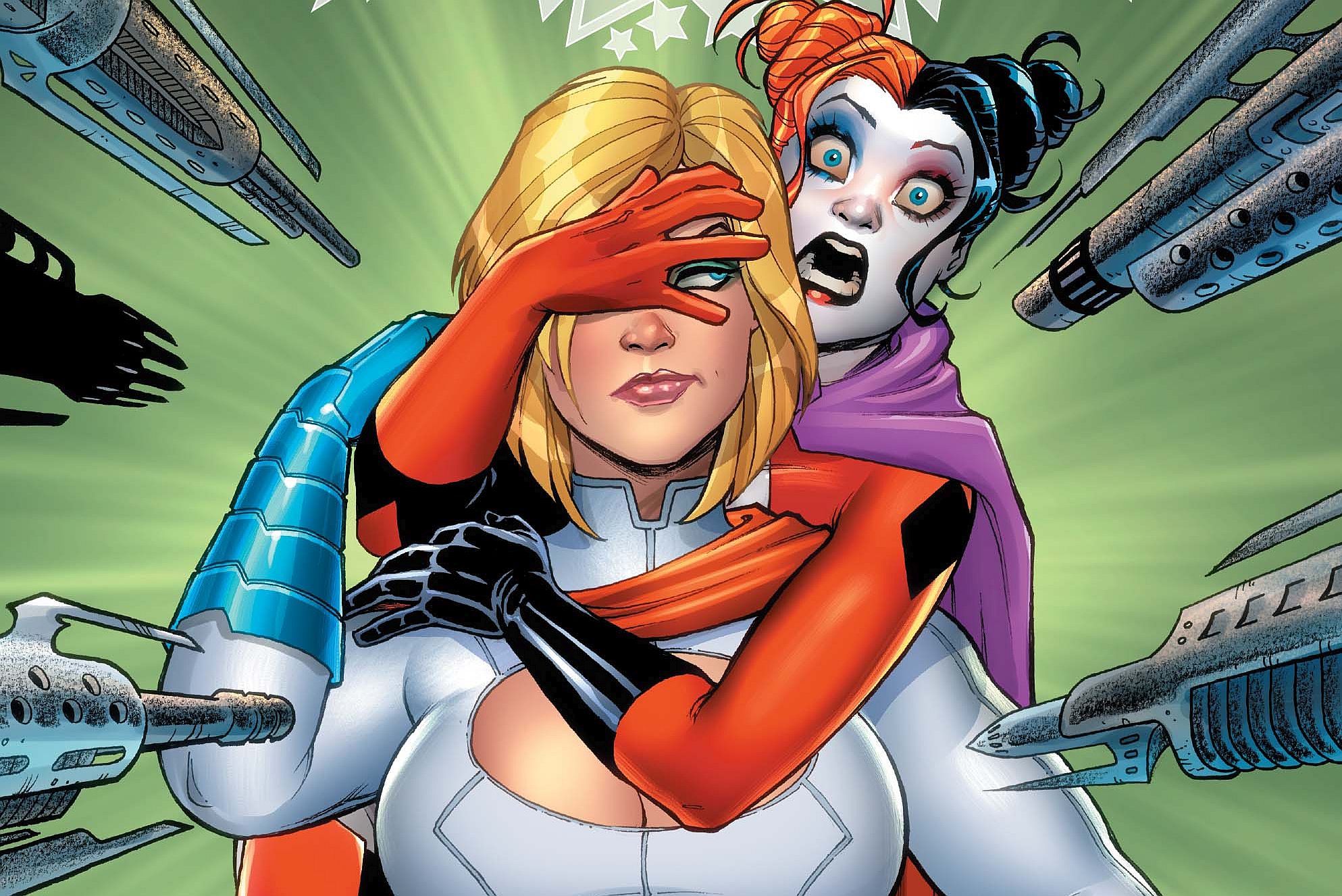 Power Girl and Harley Quinn from DC Comics HD Wallpaper