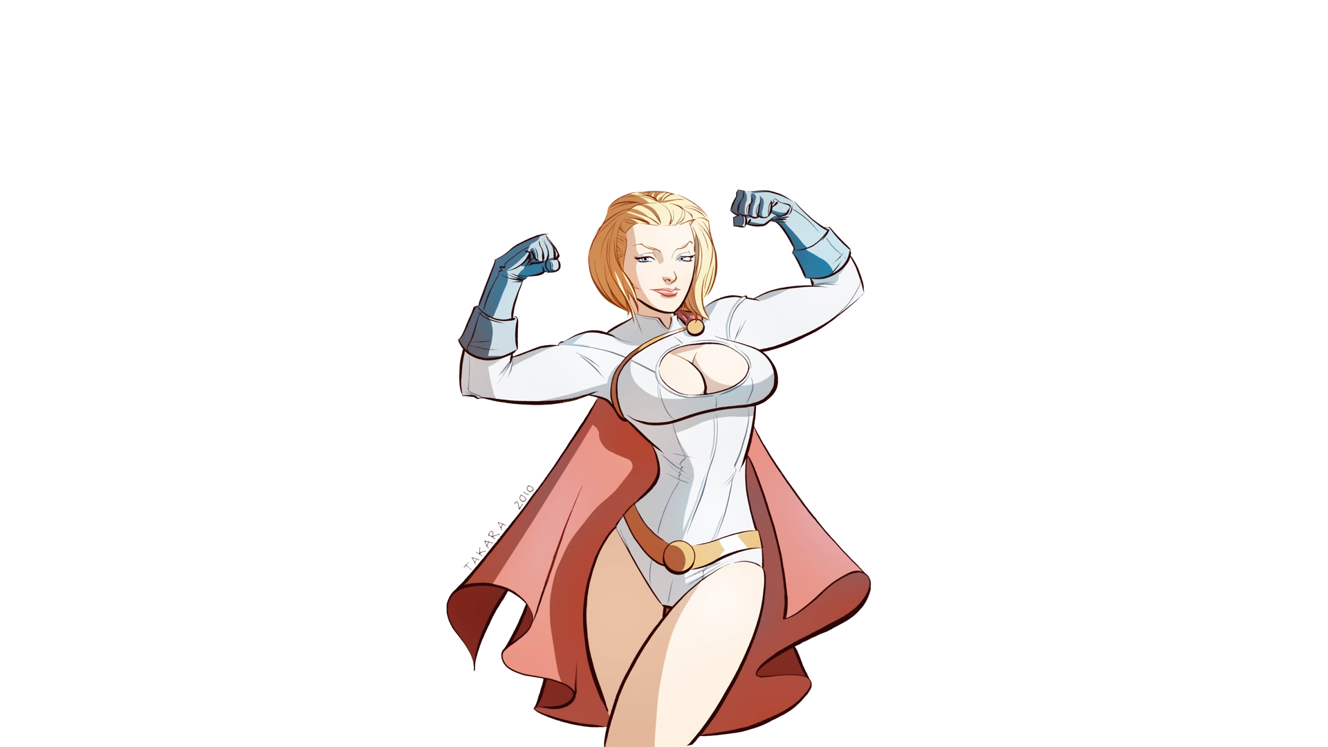 Power Girl flexing HD Wallpaper