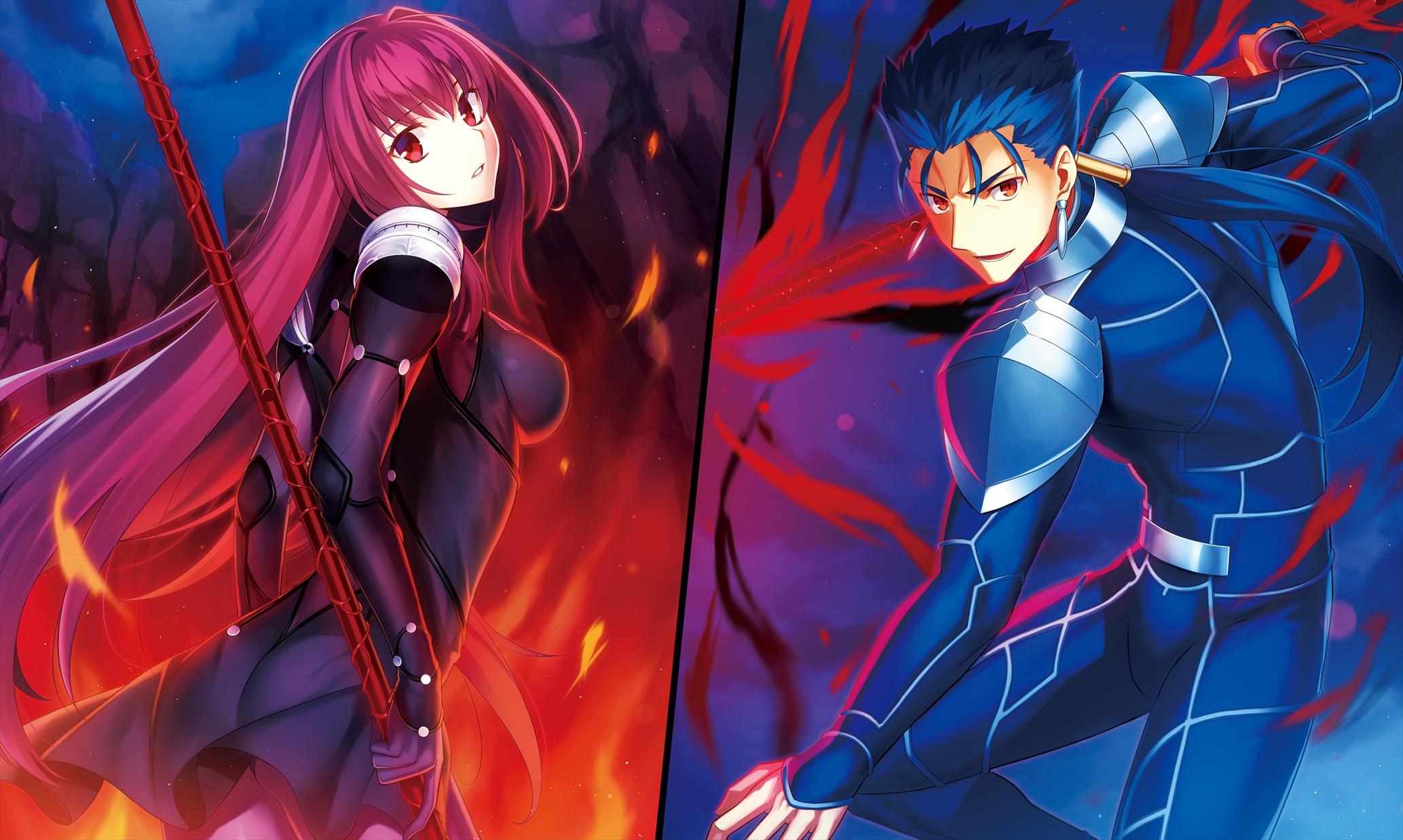 Scathach and Cu Chulainn from Fate/Grand Order HD Wallpaper