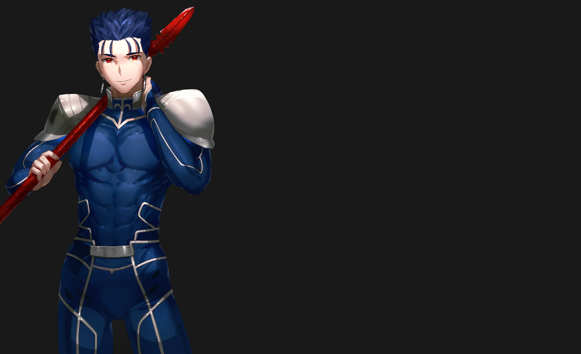 Lancer from Fate/Stay Night holding a spear HD Wallpaper