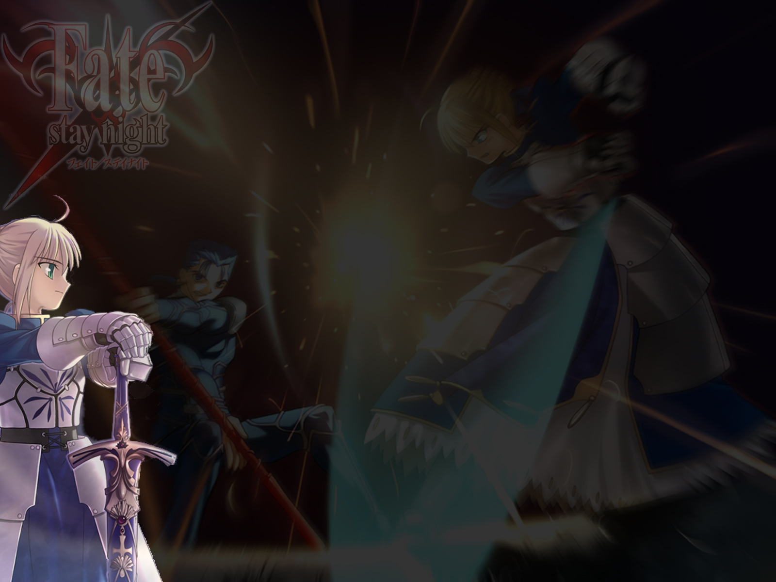 Saber and Lancer from Fate/Stay Night HD Wallpaper
